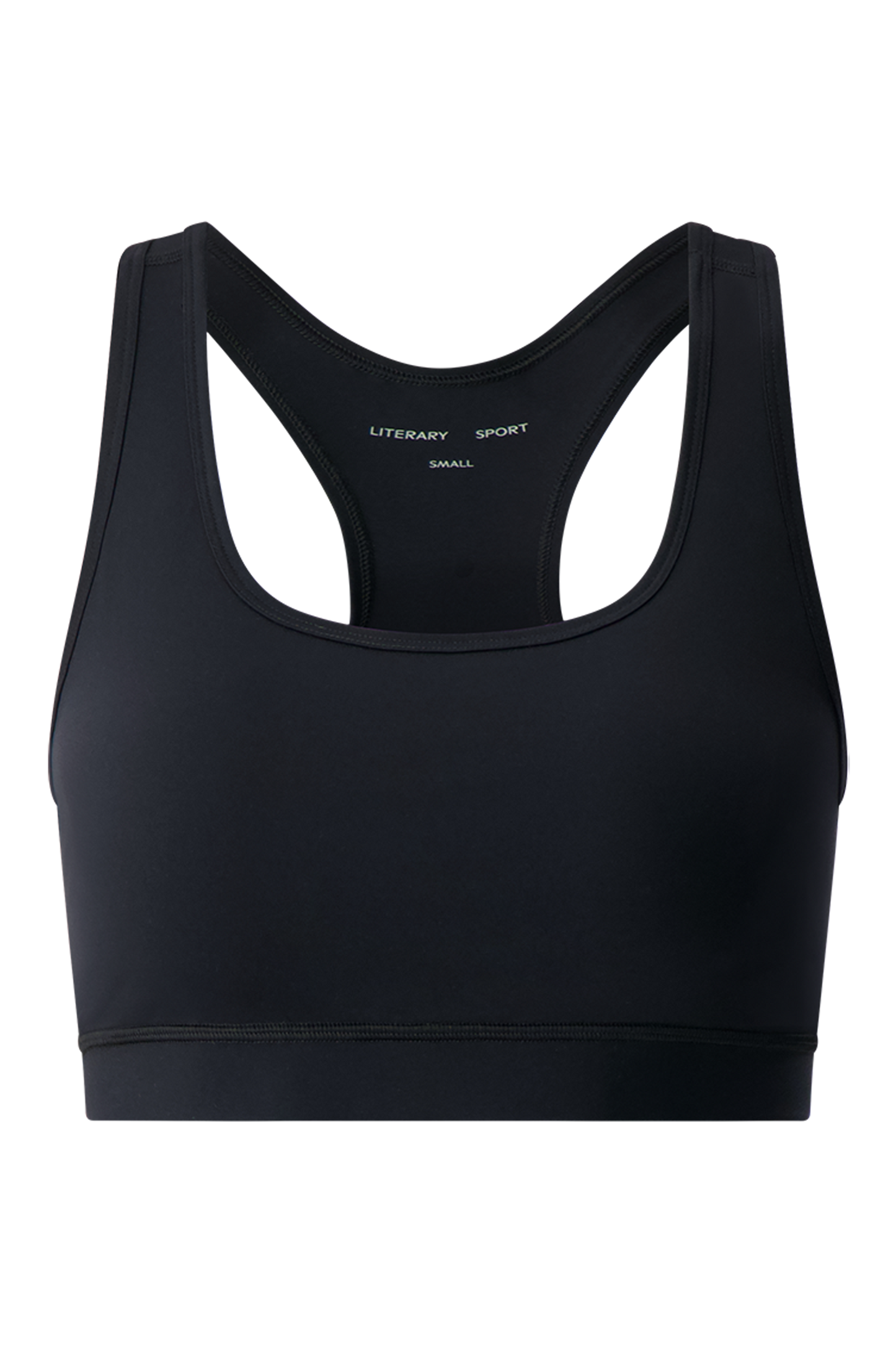 Literary Sport - O'Hara Womens Medium Impact Sports Bra - Black - Front