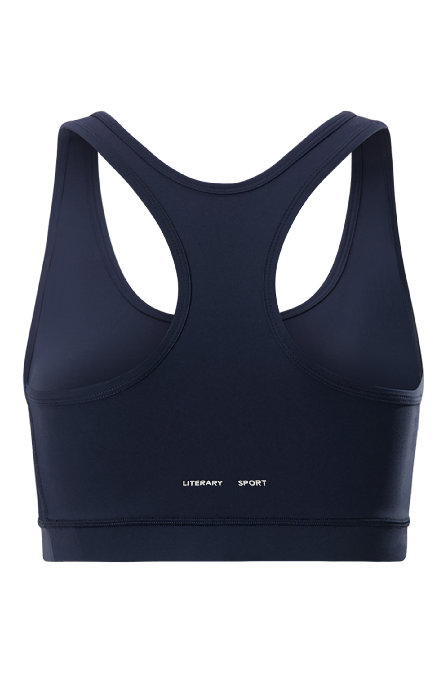 Literary Sport - O'Hara Womens Medium Impact Sports Bra - Washed Navy - Back