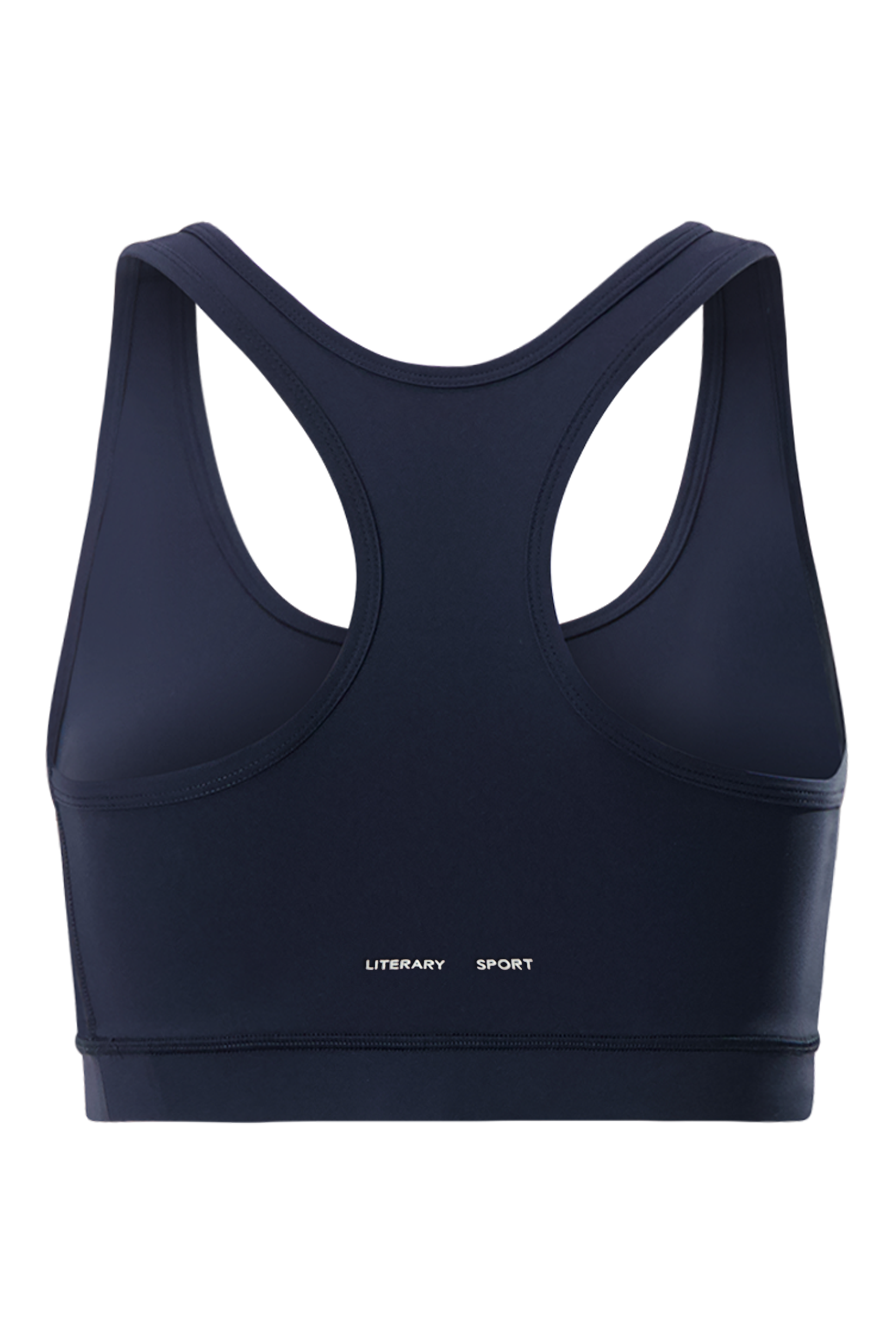 Literary Sport - O'Hara Womens Medium Impact Sports Bra - Washed Navy - Back