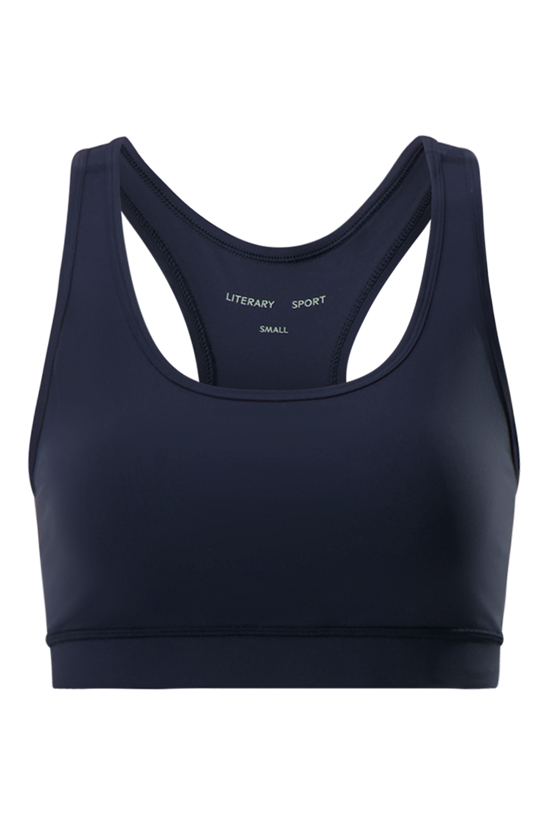 Literary Sport - O'Hara Womens Medium Impact Sports Bra - Washed Navy - Front