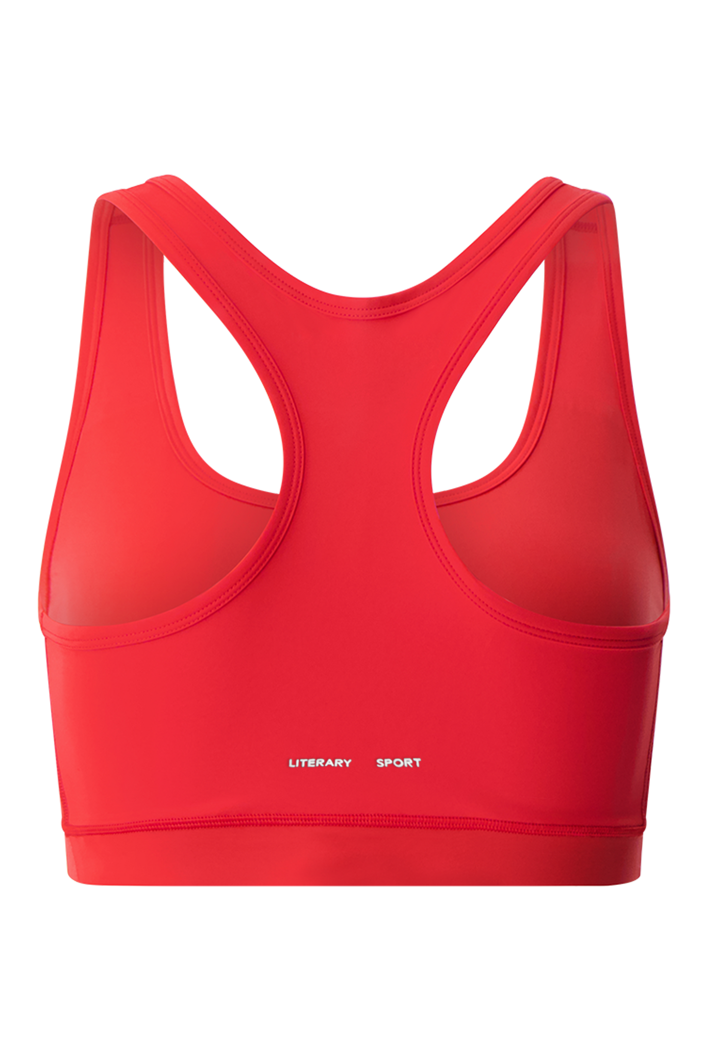 Literary Sport - O'Hara Womens Medium Impact Sports Bra - Scarlet Bright Red - Back