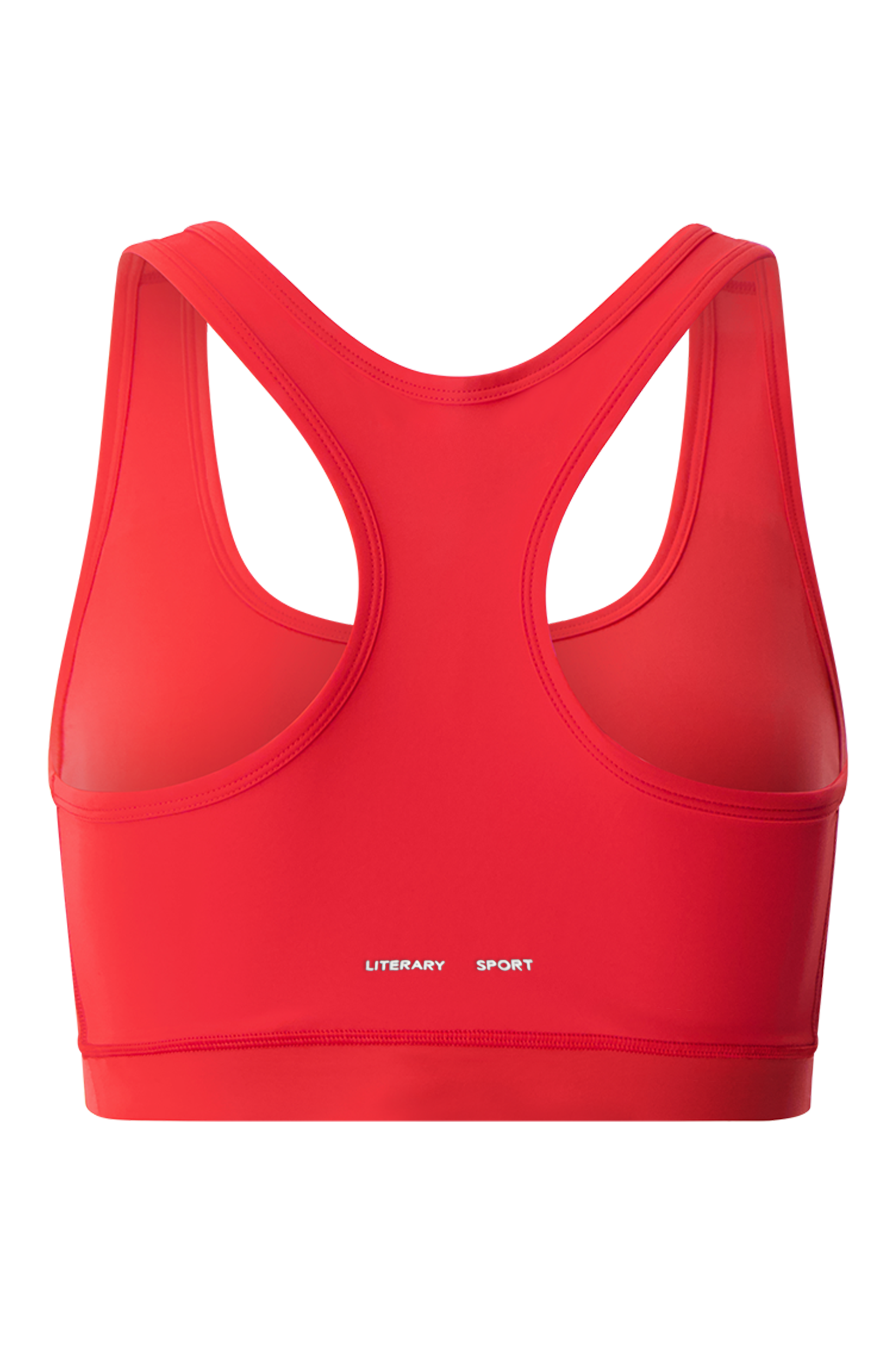 Literary Sport - O'Hara Womens Medium Impact Sports Bra - Scarlet Bright Red - Back