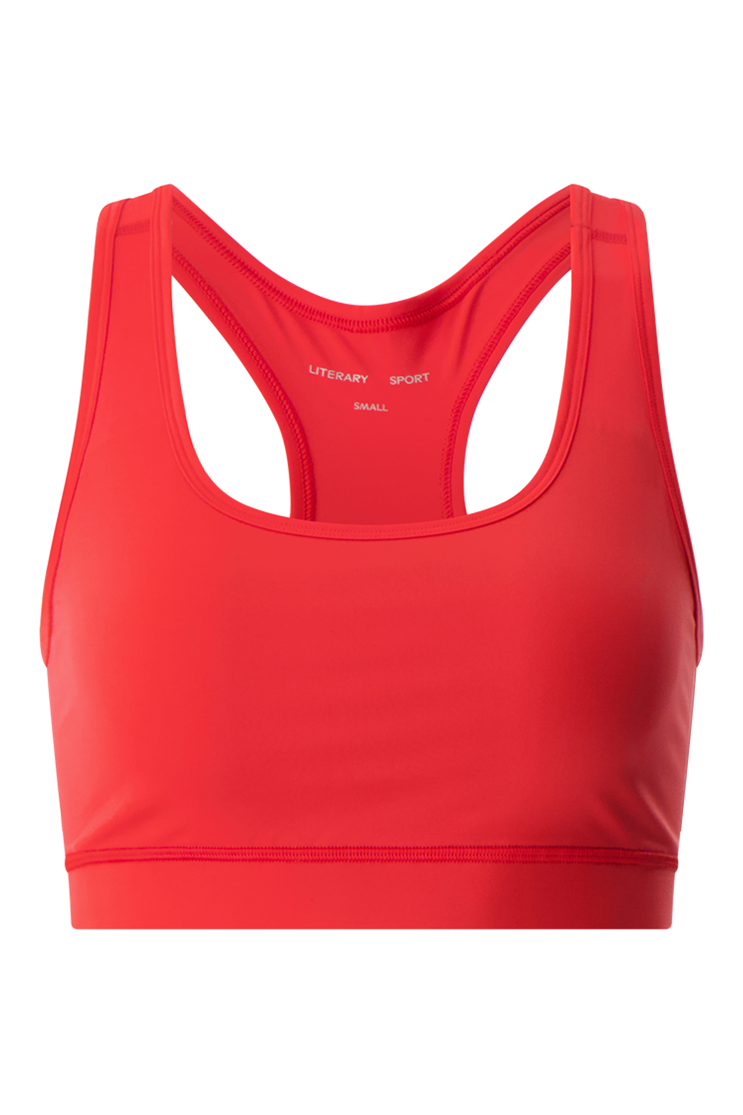Literary Sport - O'Hara Womens Medium Impact Sports Bra - Scarlet Bright Red - Front