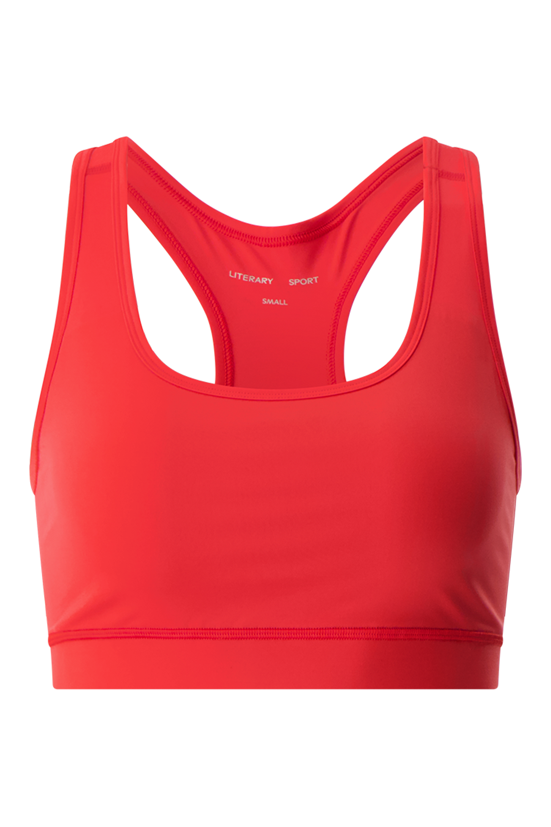 Literary Sport - O'Hara Womens Medium Impact Sports Bra - Scarlet Bright Red - Front