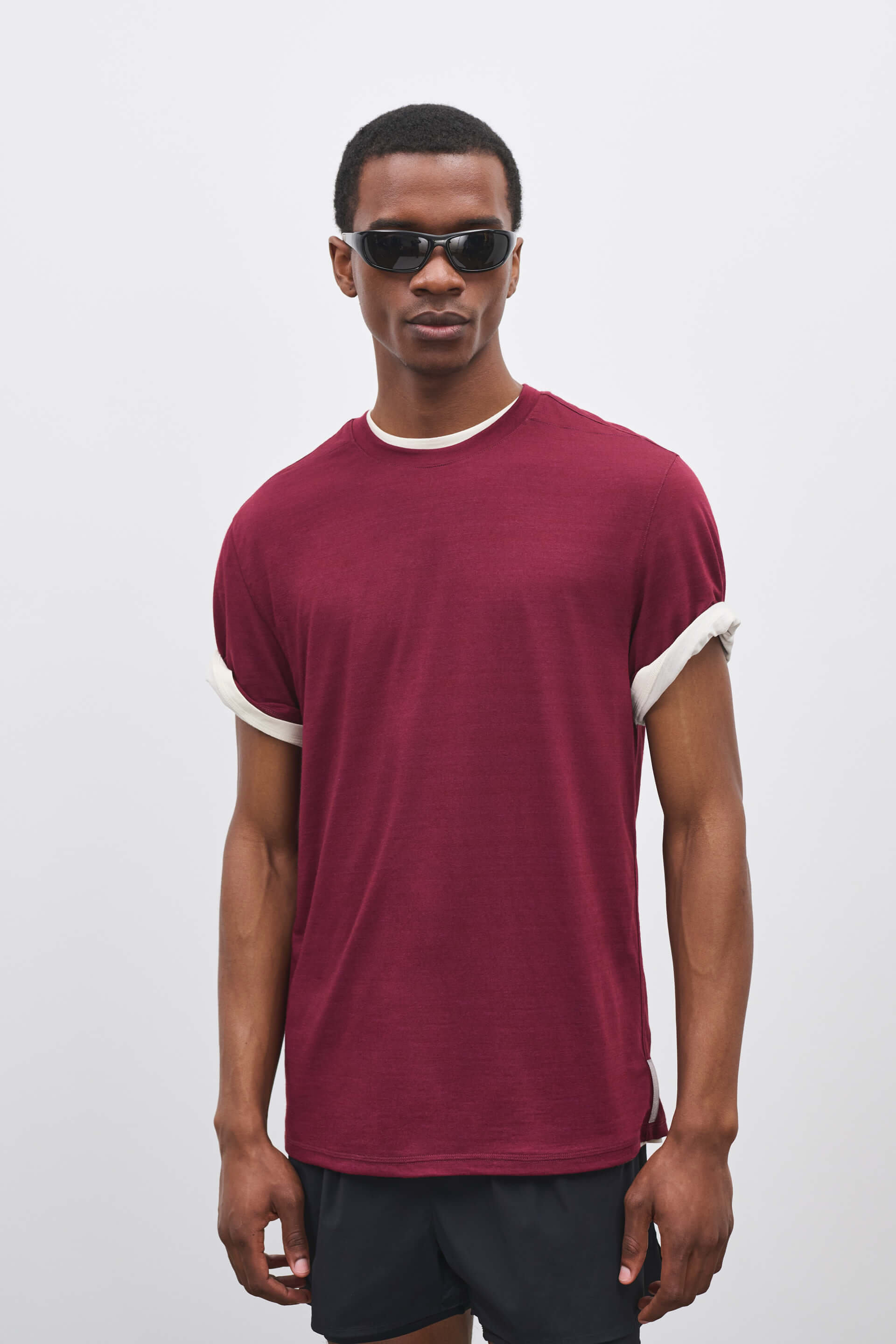 Literary Sport | James Mens Running T-Shirt - Burgundy