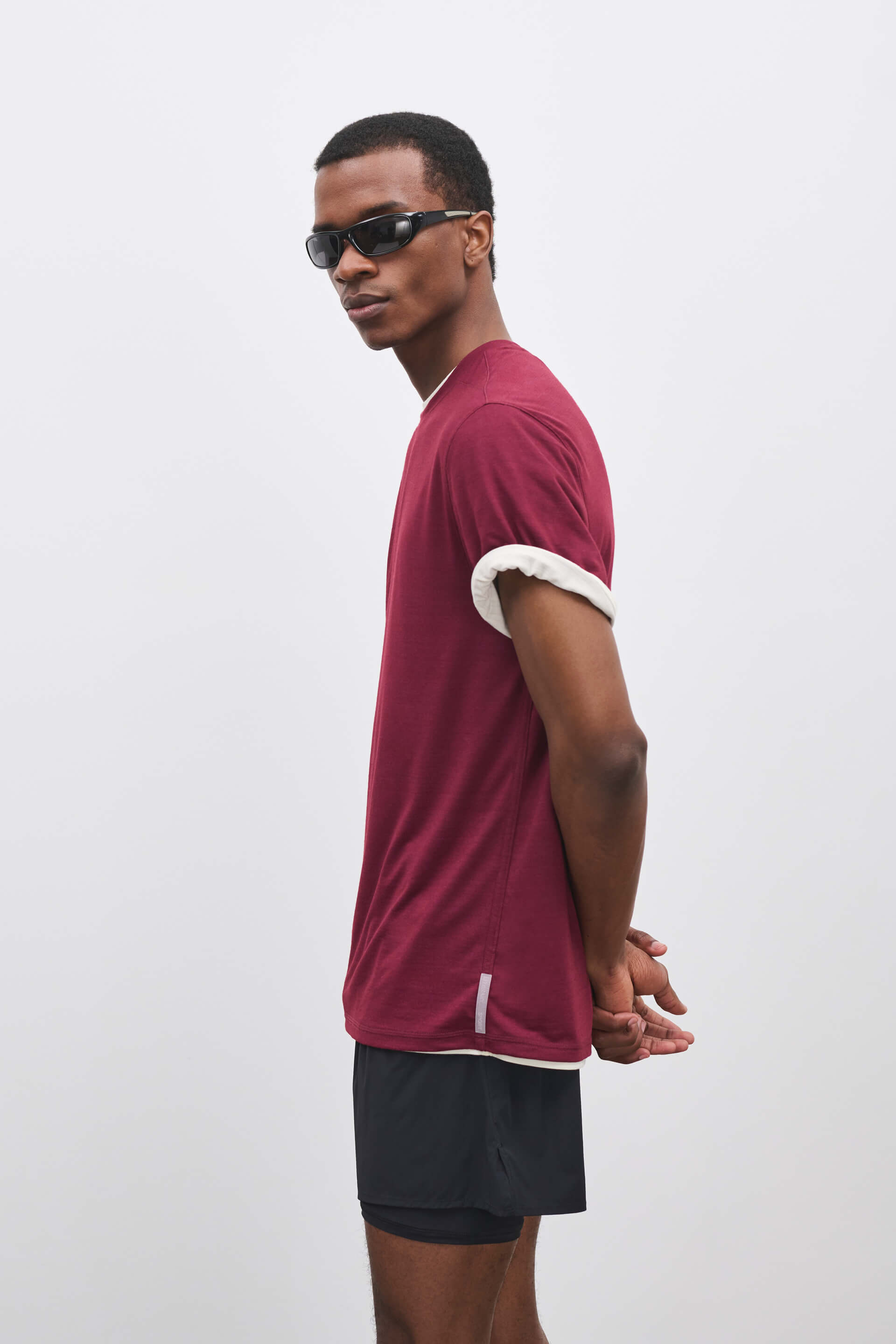 Literary Sport | James Mens Running T-Shirt - Burgundy
