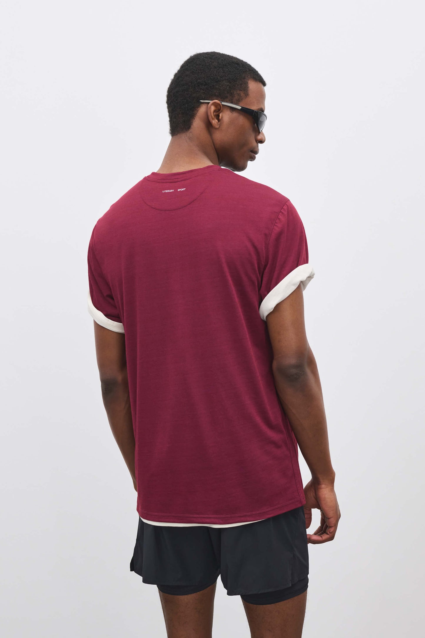 Literary Sport | James Mens Running T-Shirt - Burgundy