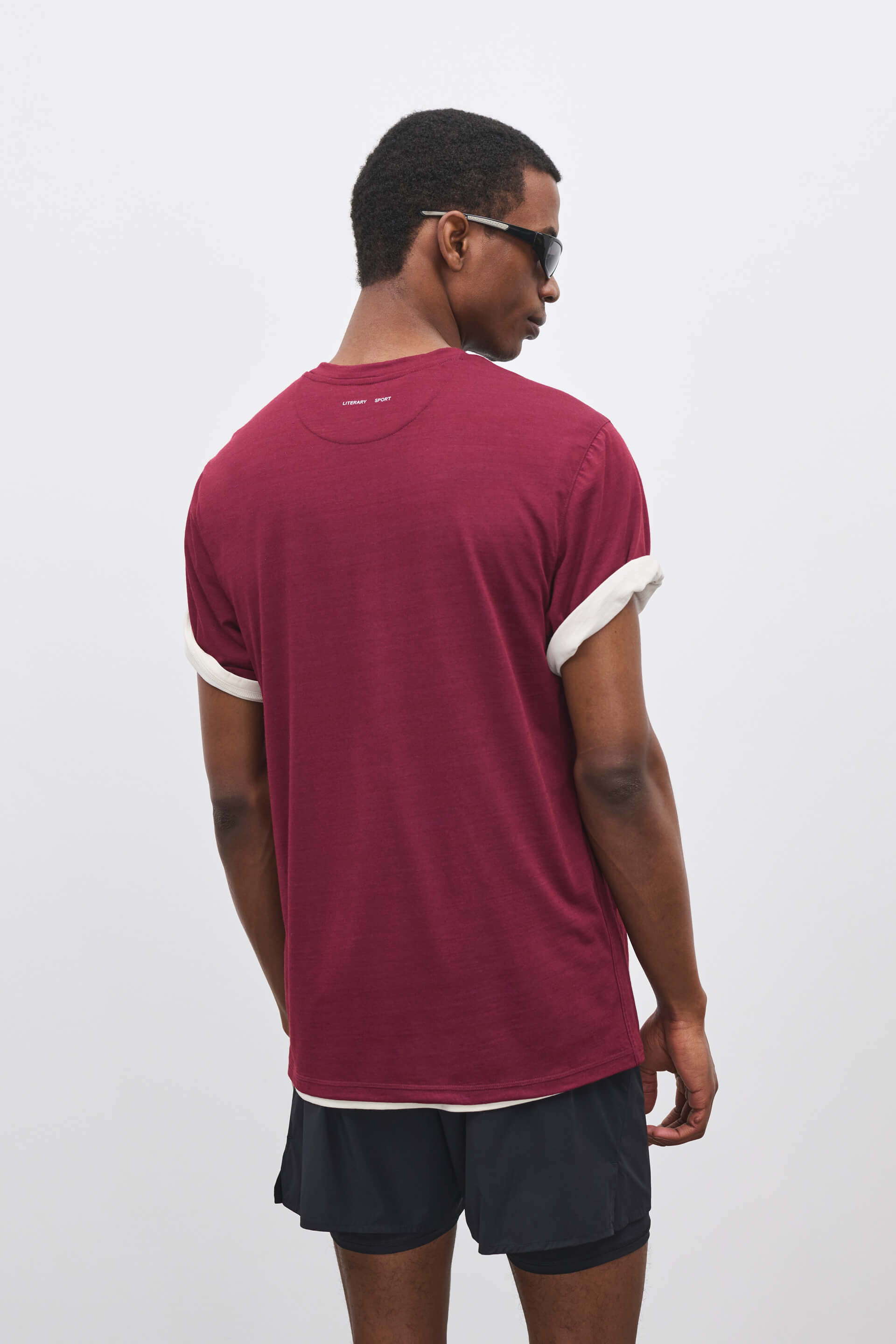 Literary Sport | James Mens Running T-Shirt - Burgundy