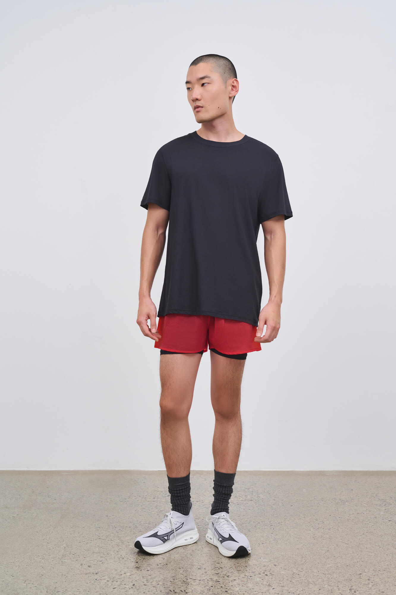 Literary Sport - Mens James Running T-Shirt in Lightweight Cotton - Washed Black