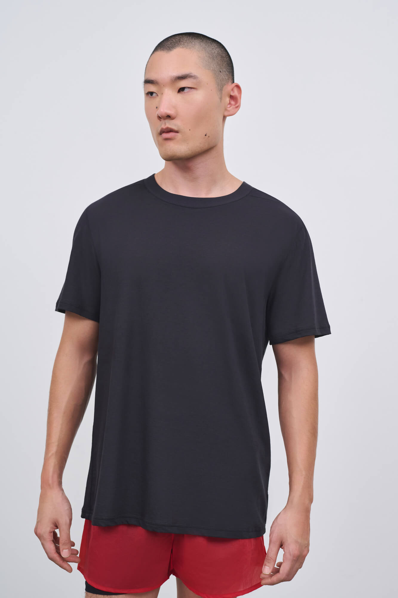 Literary Sport - Mens James Running T-Shirt in Lightweight Cotton - Washed Black