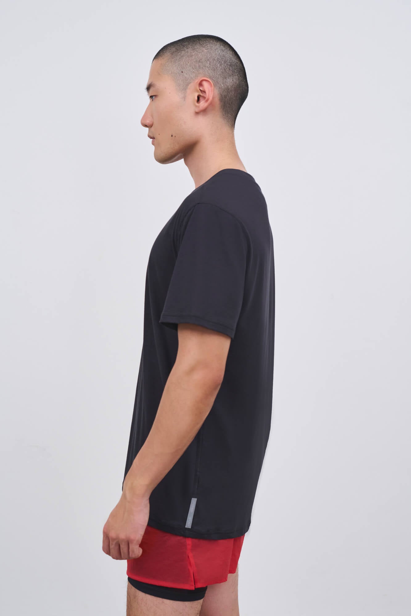 Literary Sport - Mens James Running T-Shirt in Lightweight Cotton - Washed Black