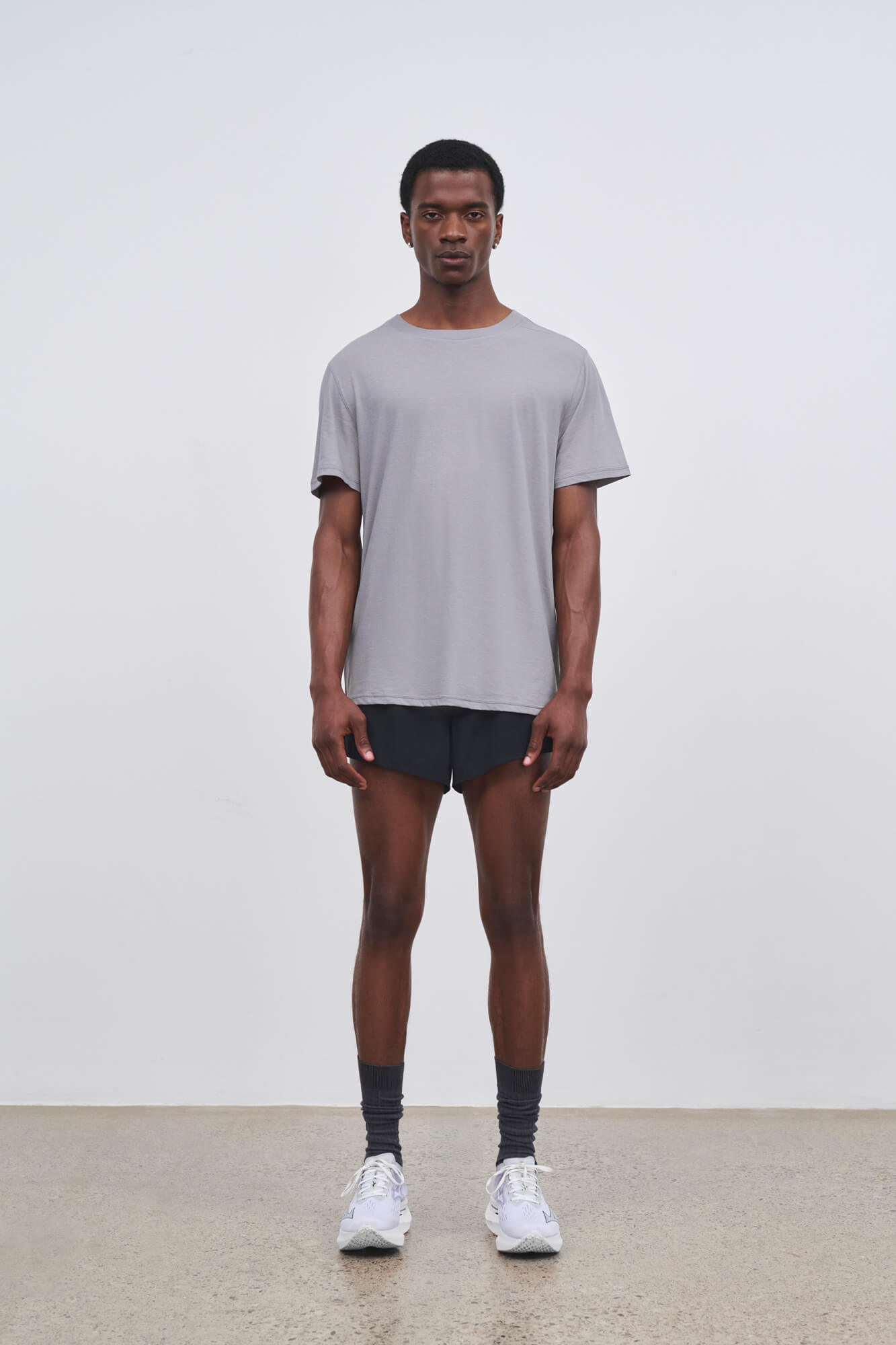 Literary Sport - Mens James Running T-Shirt in Lightweight Cotton - Steel Grey
