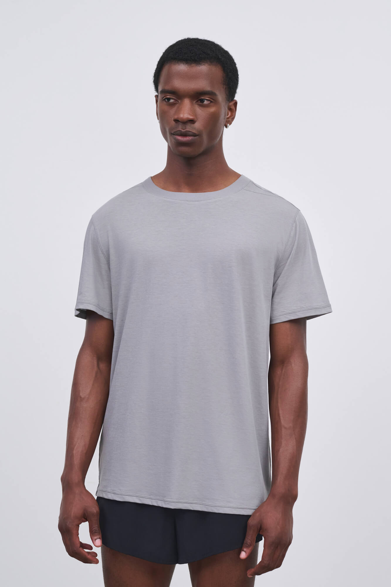 Literary Sport - Mens James Running T-Shirt in Lightweight Cotton - Steel Grey