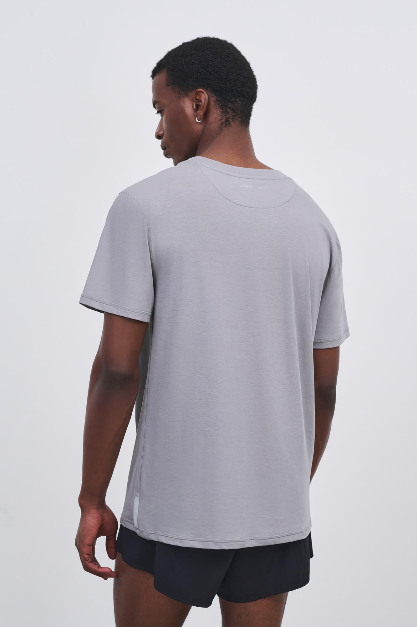 Literary Sport - Mens James Running T-Shirt in Lightweight Cotton - Steel Grey