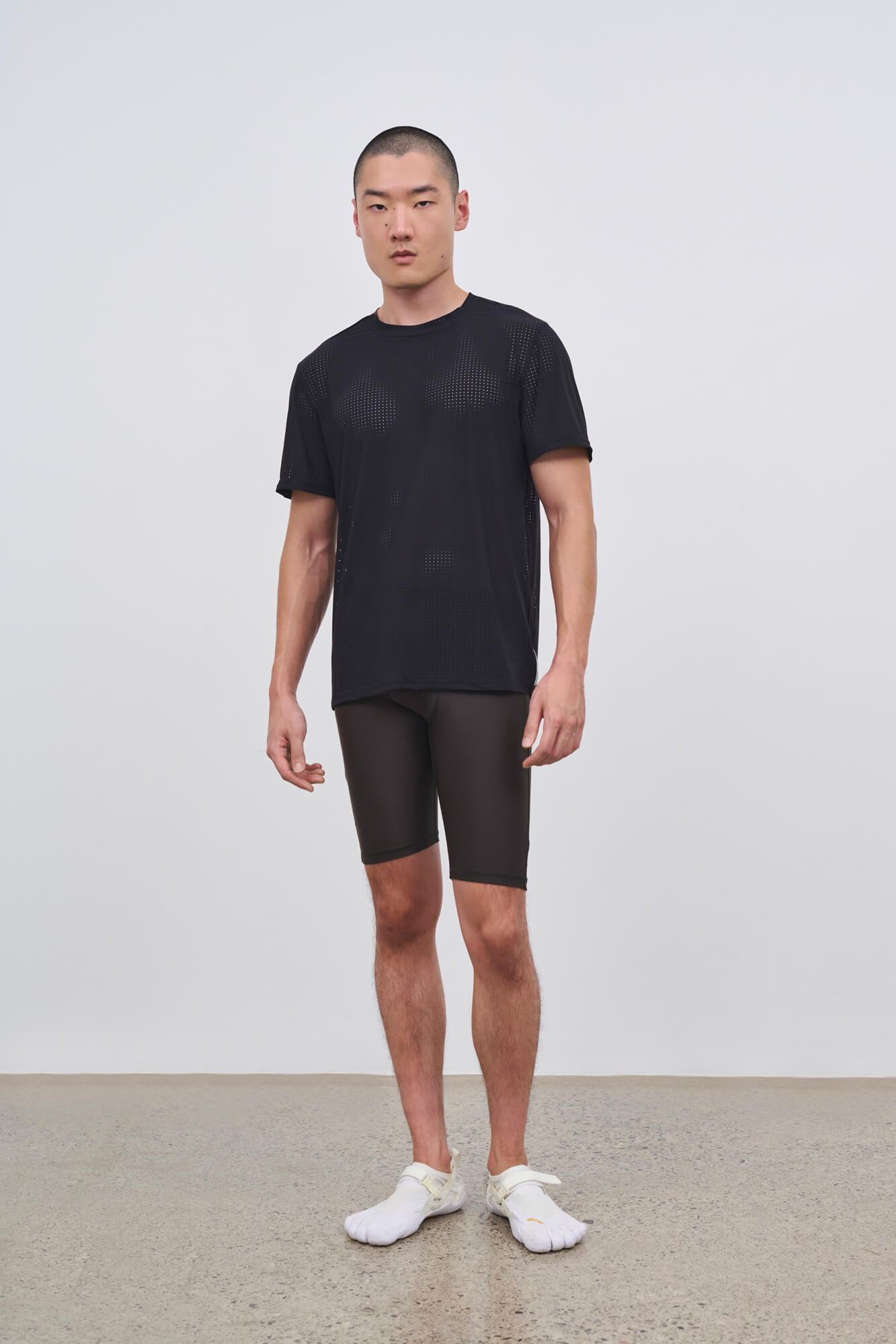Literary Sport | Mens James Perforated Running T-Shirt in Black