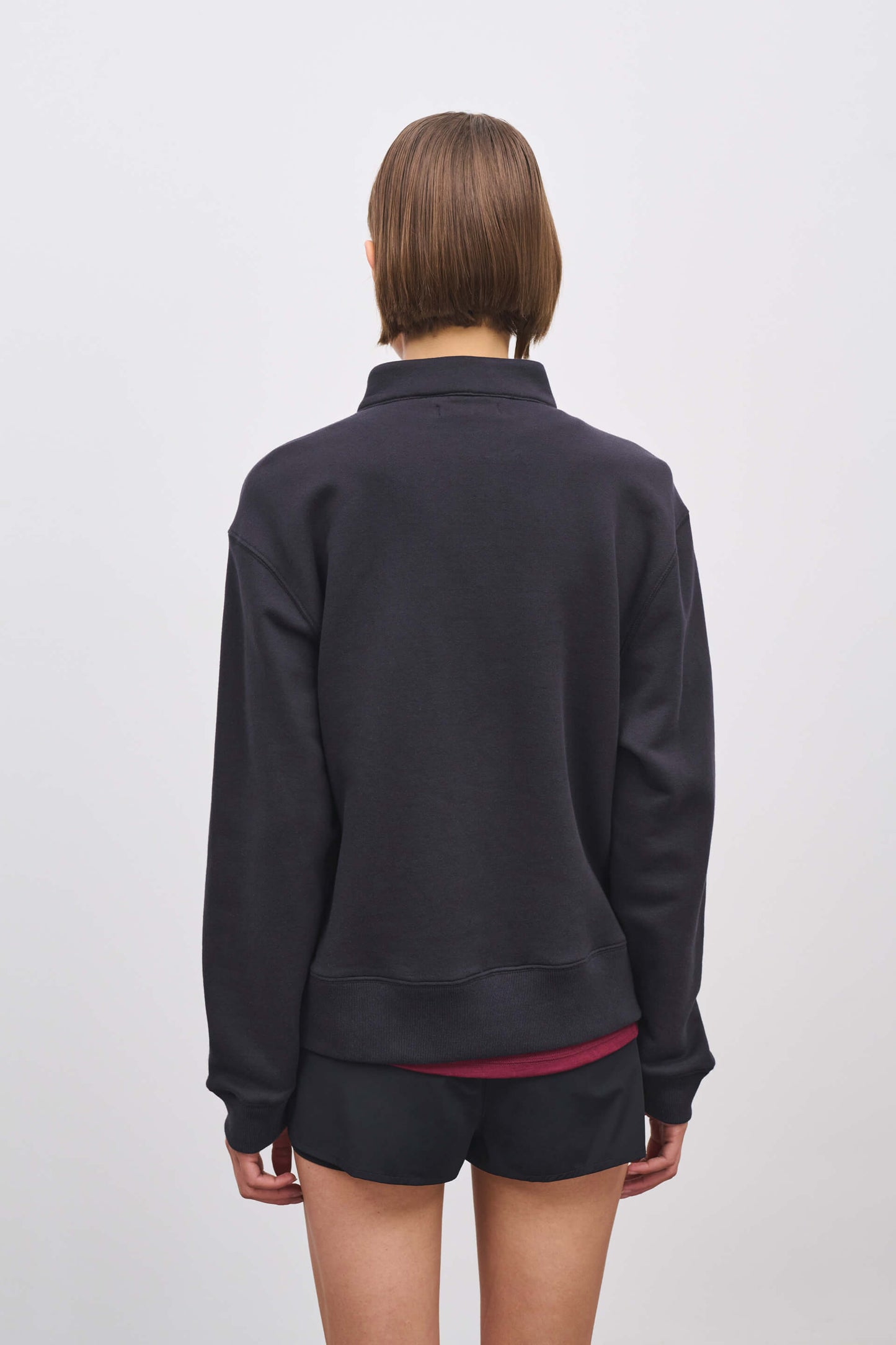 Literary Sport | Jane Womens Long Sleeve Quarter Zip Sweatshirt - Washed Black