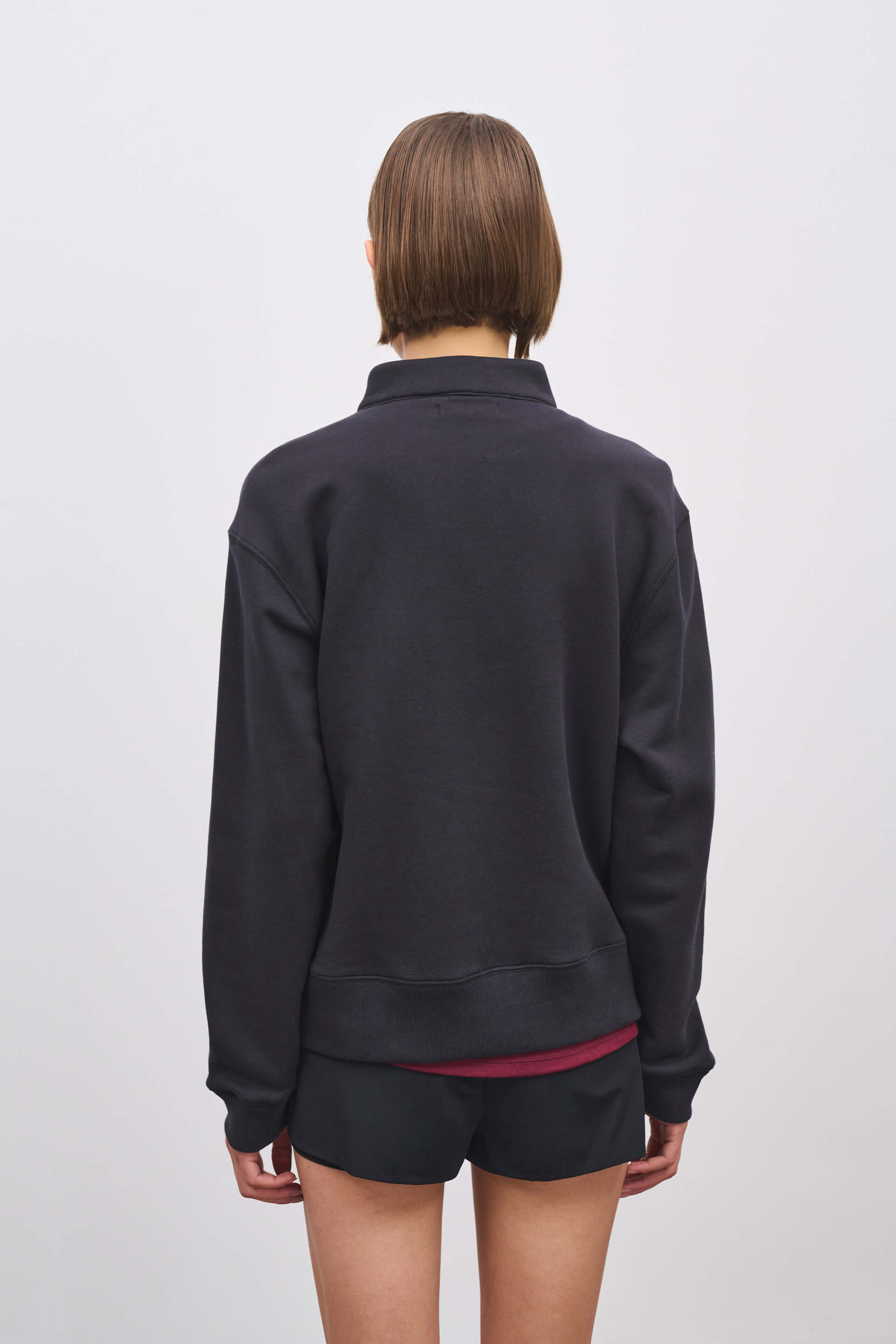 Literary Sport | Jane Womens Long Sleeve Quarter Zip Sweatshirt - Washed Black