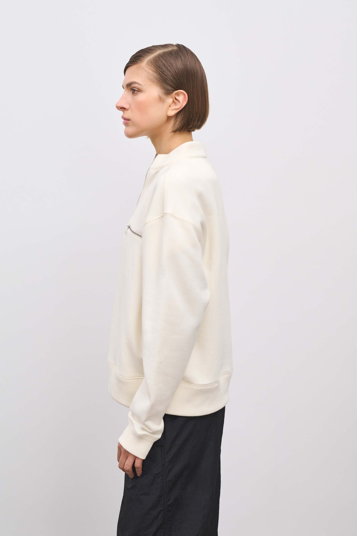 Literary Sport | Jane Womens Long Sleeve Quarter Zip Sweatshirt - Natural White