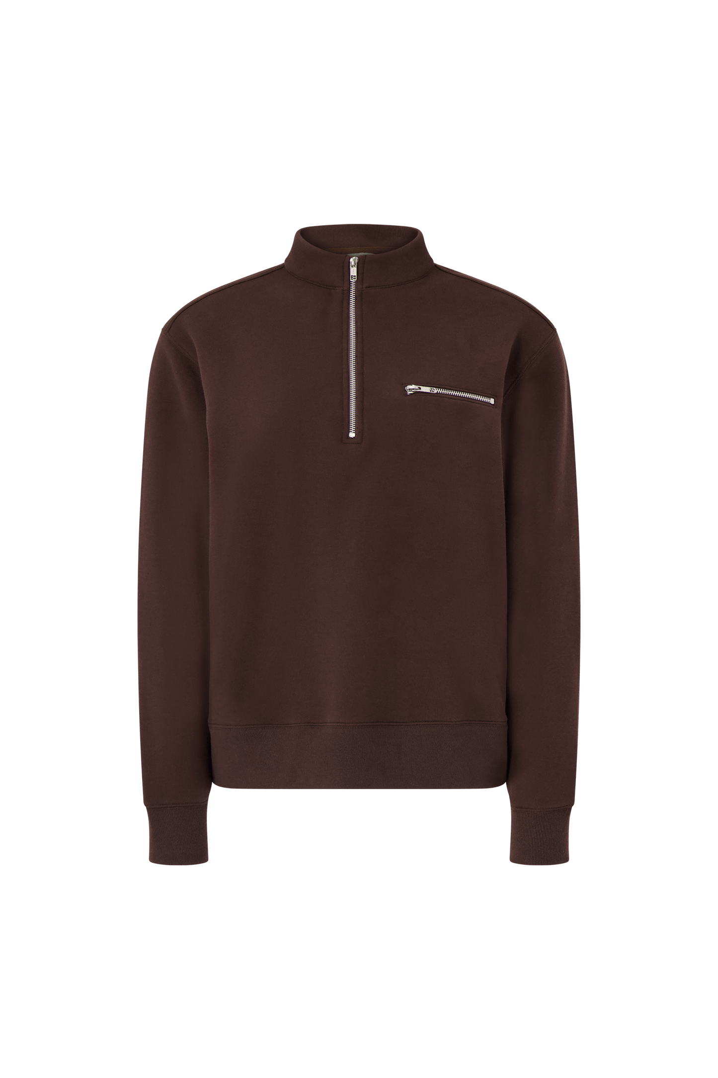 Literary Sport | Jane Womens Long Sleeve Quarter Zip Sweatshirt - Ash Dark Brown