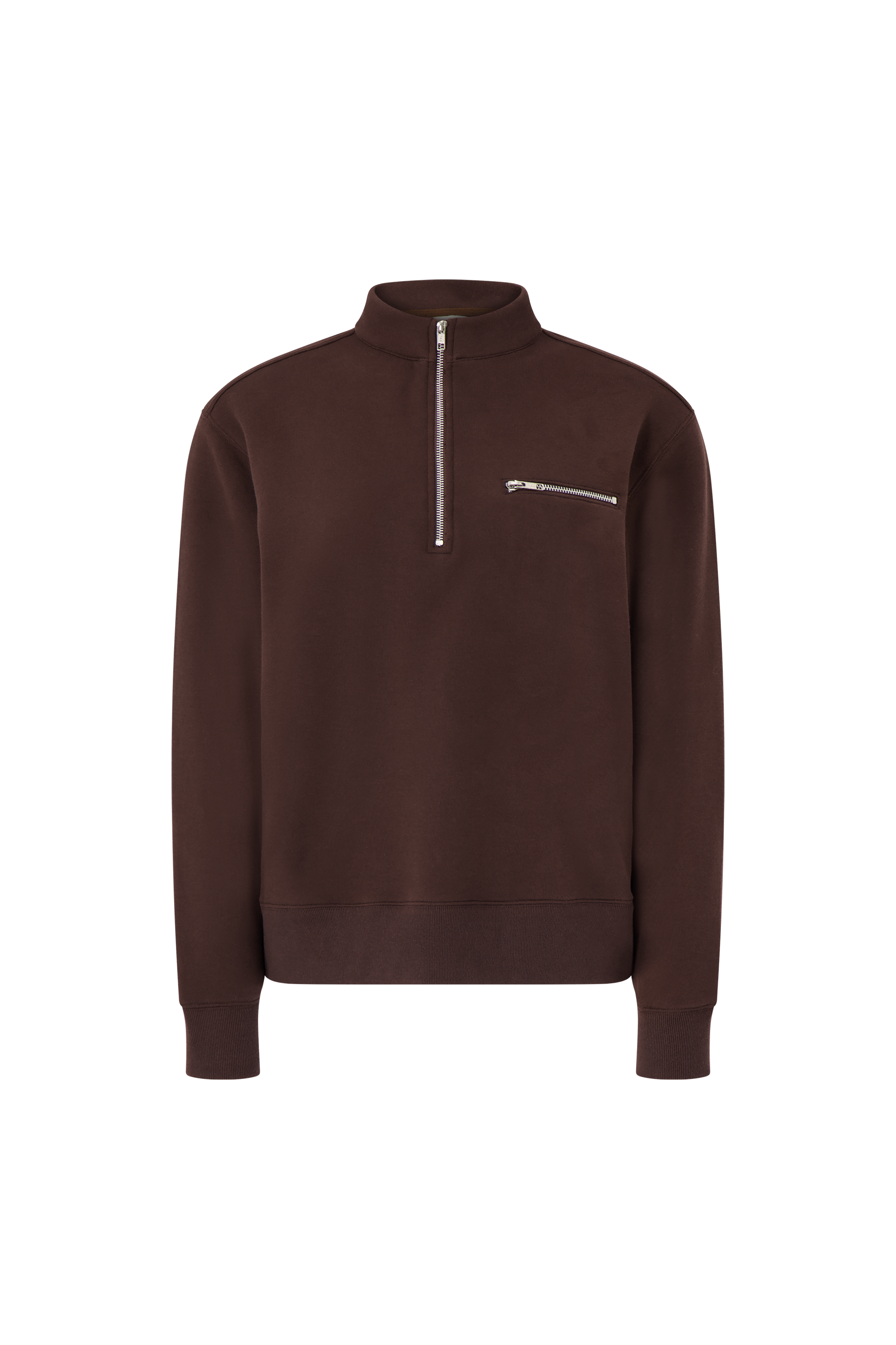 Literary Sport | Jane Womens Long Sleeve Quarter Zip Sweatshirt - Ash Dark Brown