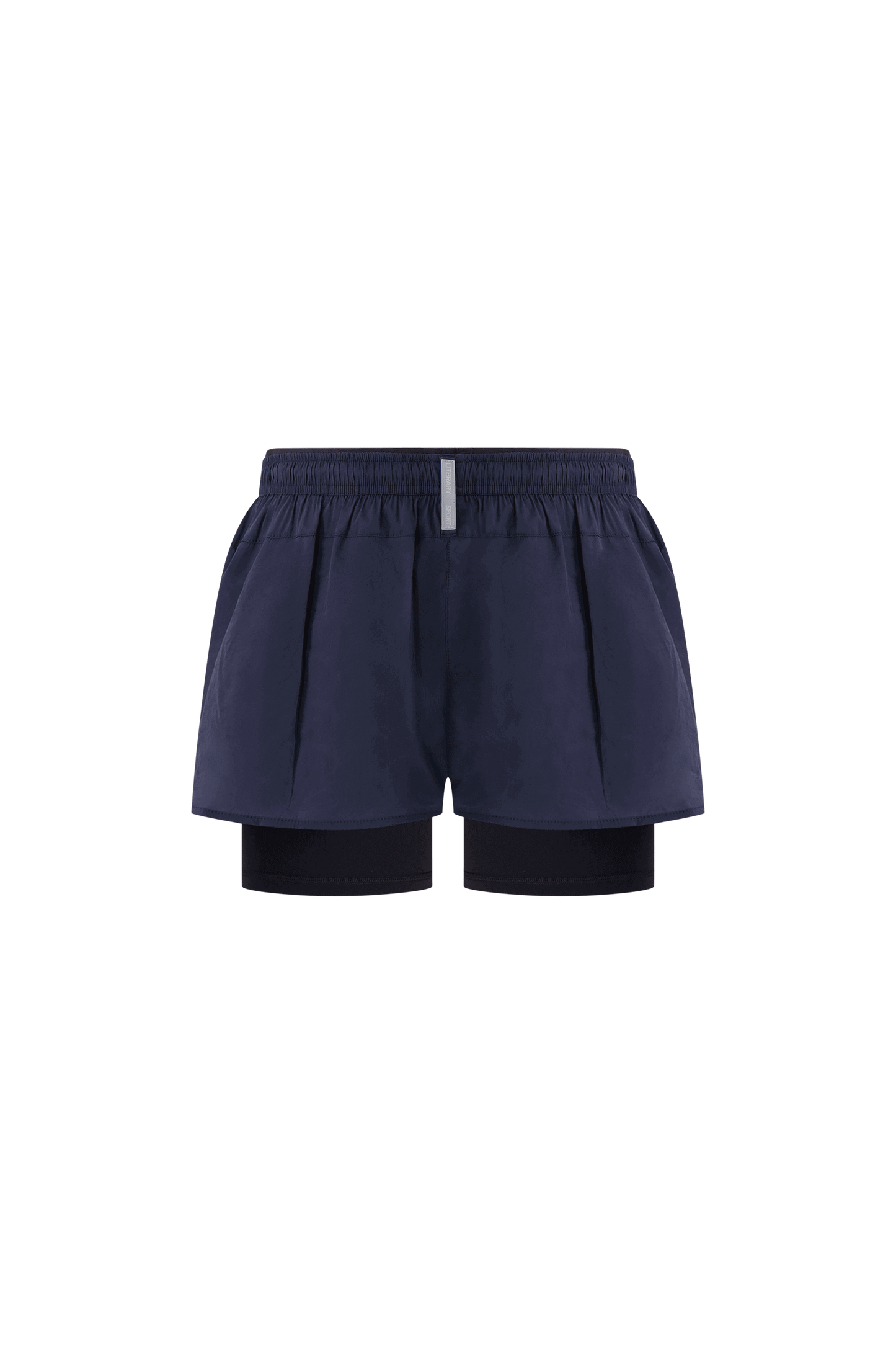 Literary Sport - Womens Joni Running Short with Black Brief - Navy Dark Blue