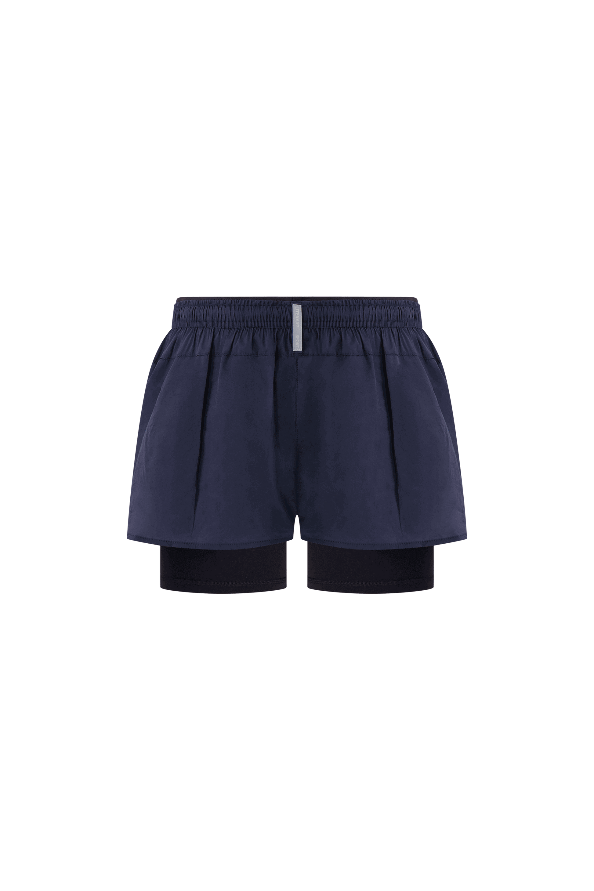Literary Sport - Womens Joni Running Short with Black Brief - Navy Dark Blue