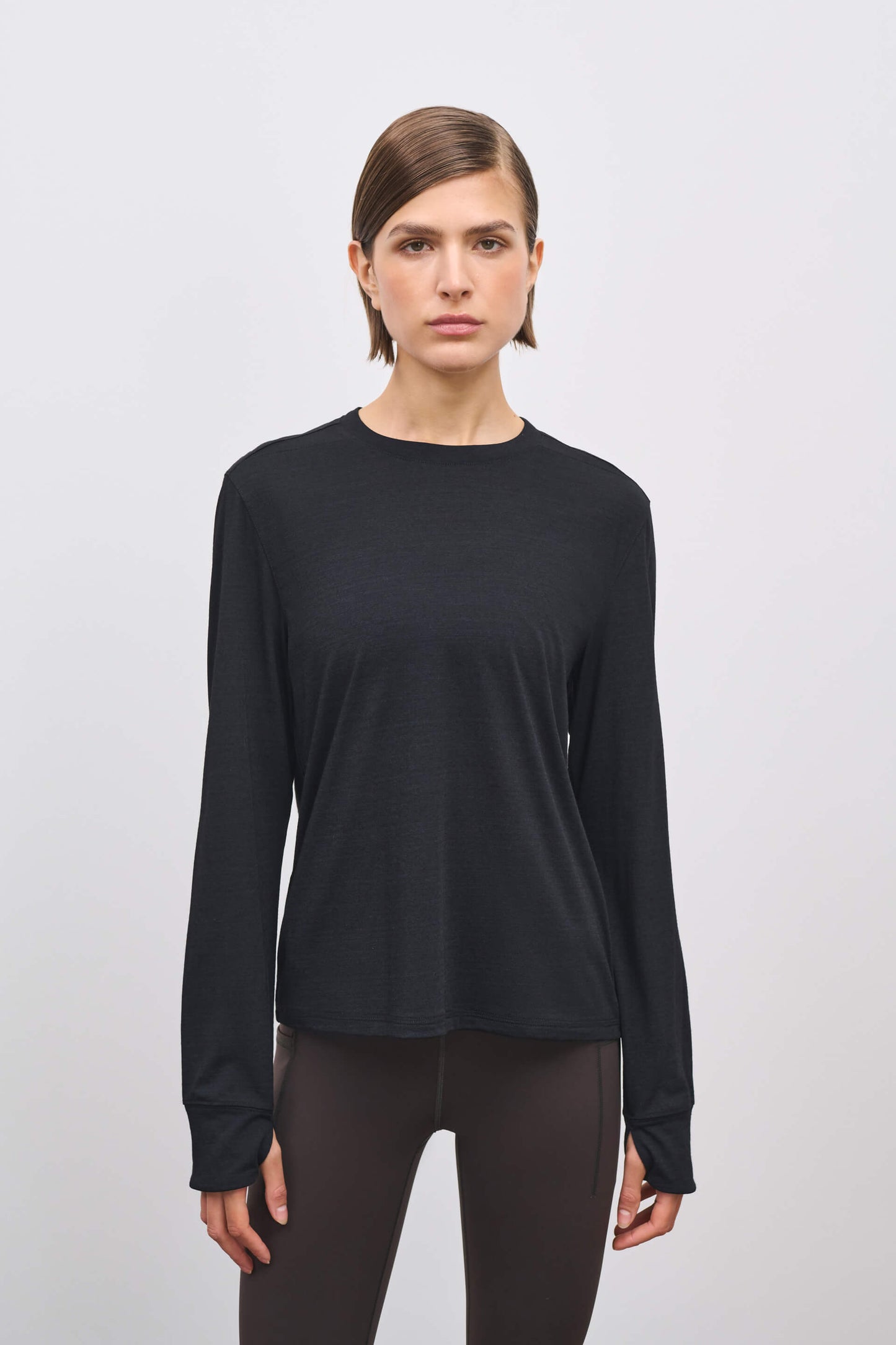 Literary Sport | Joy Womens Long Sleeve Running T-Shirt - Washed Black