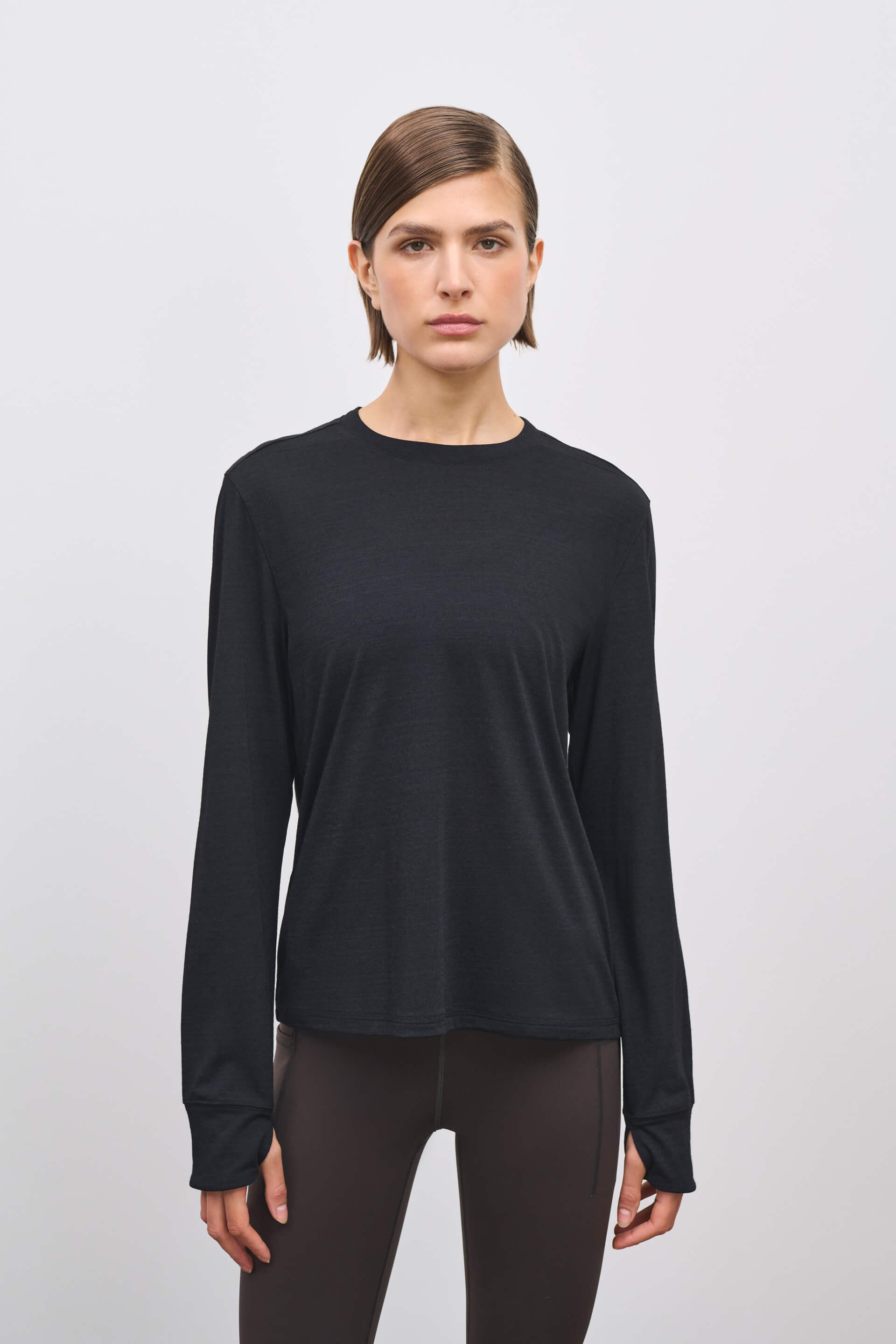 Literary Sport | Joy Womens Long Sleeve Running T-Shirt - Washed Black