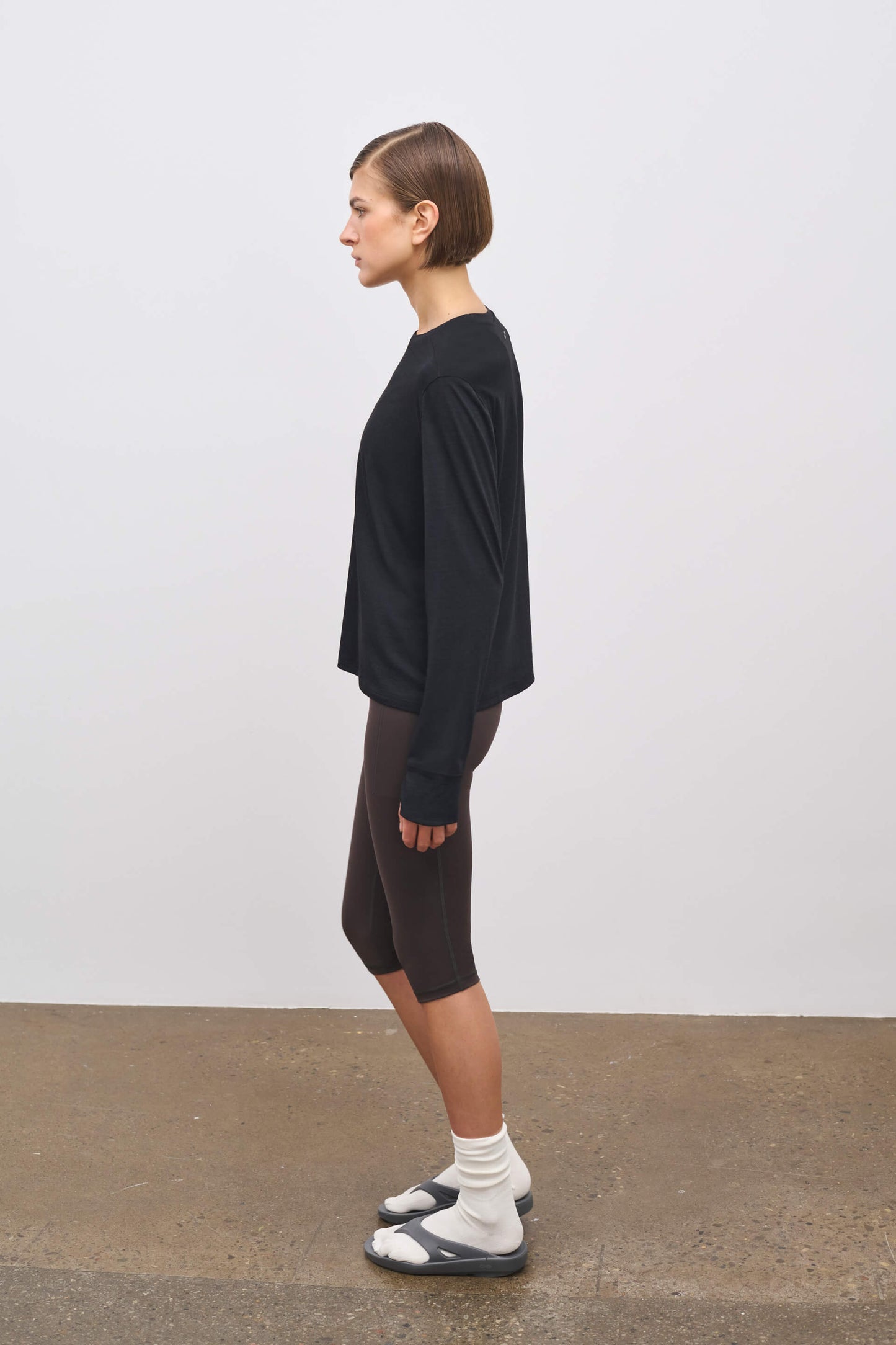 Literary Sport | Joy Womens Long Sleeve Running T-Shirt - Washed Black