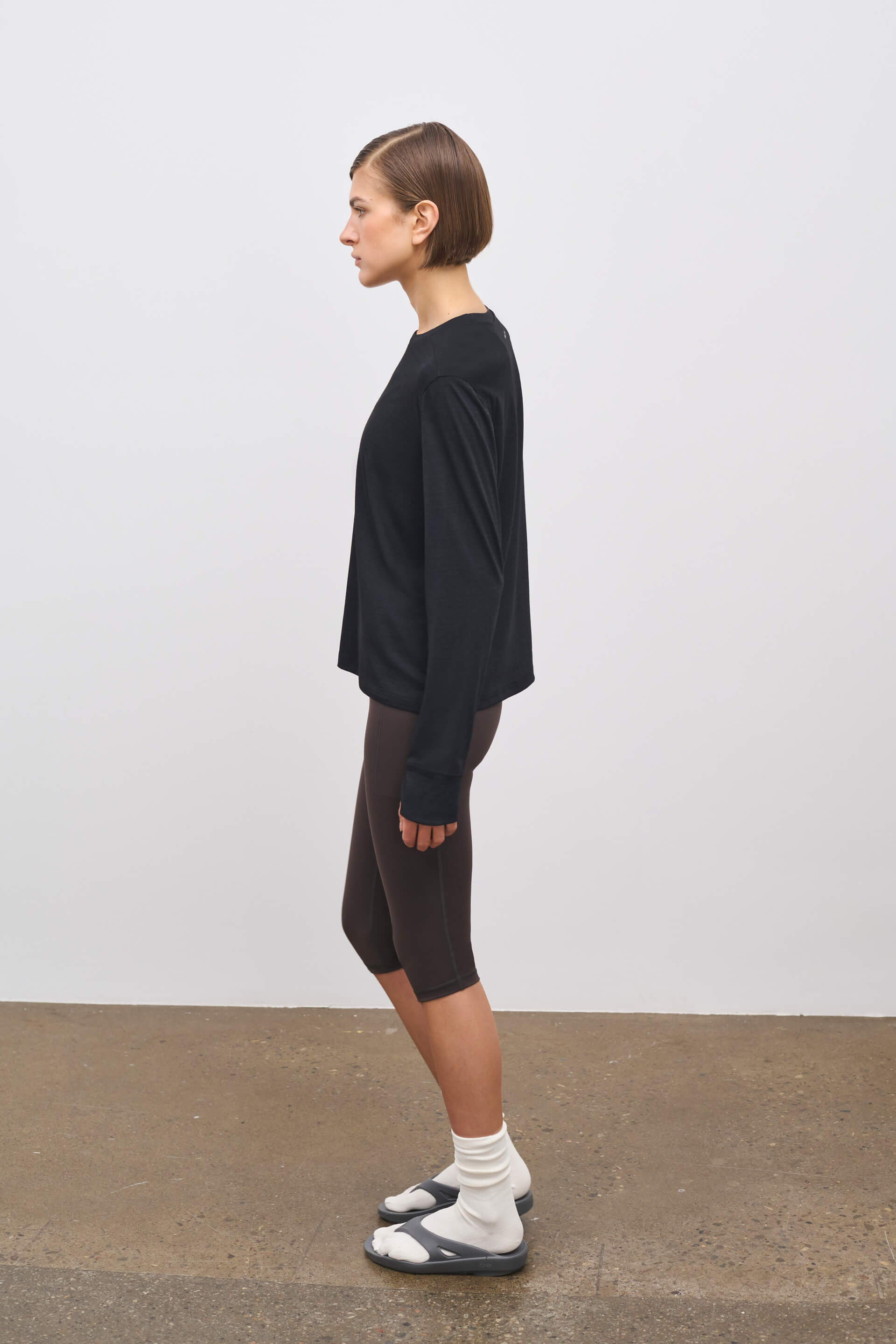 Literary Sport | Joy Womens Long Sleeve Running T-Shirt - Washed Black