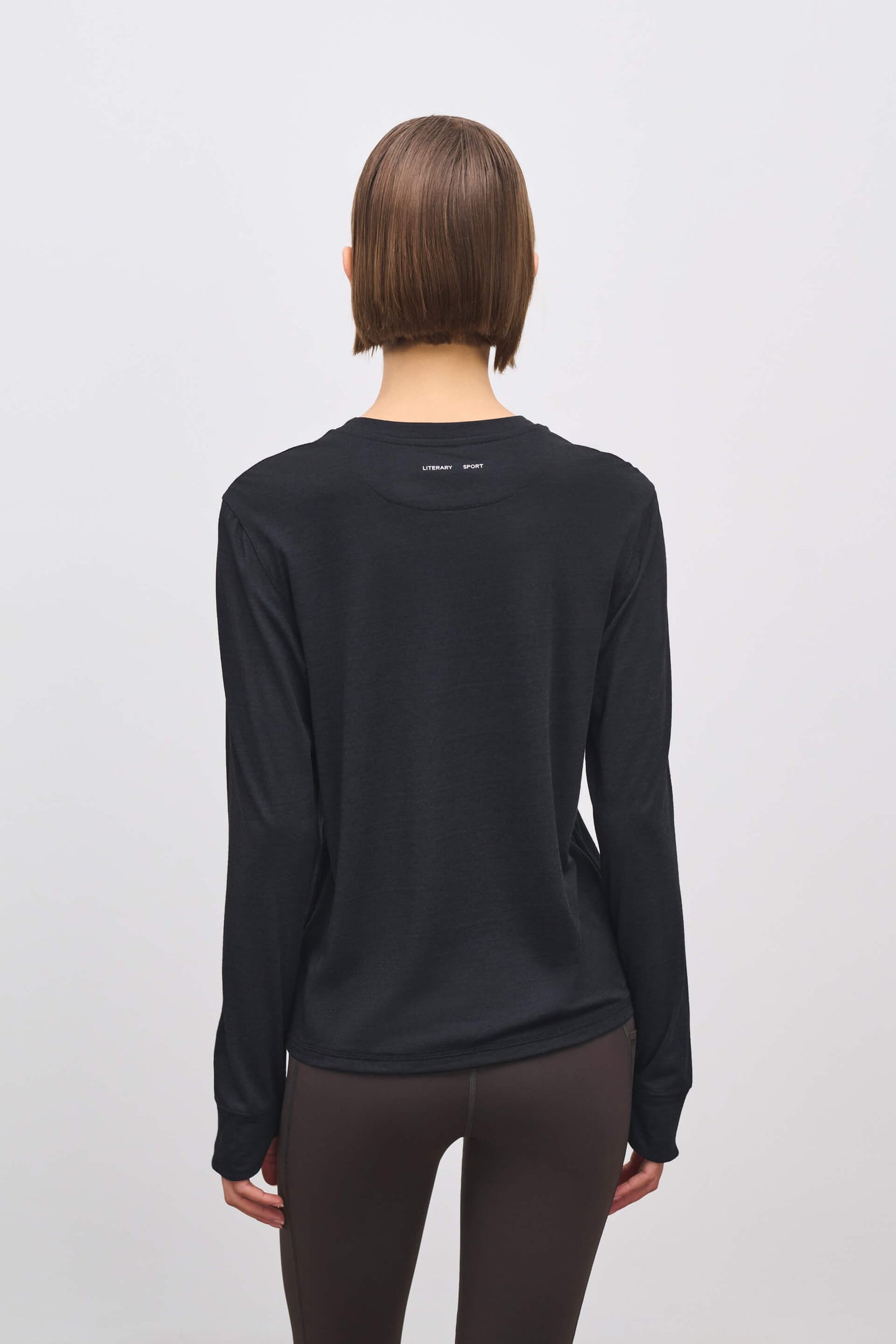 Literary Sport | Joy Womens Long Sleeve Running T-Shirt - Washed Black
