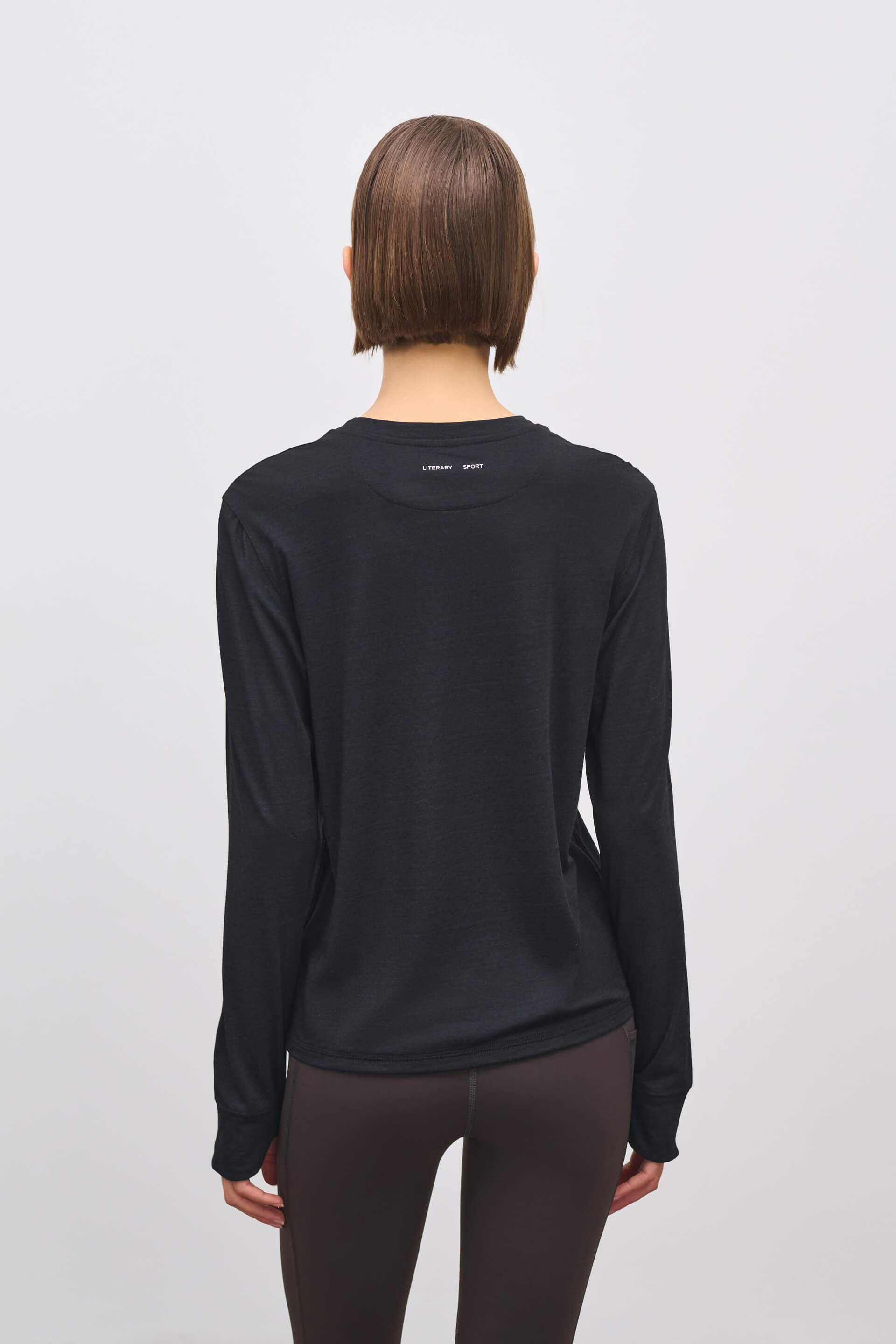 Literary Sport | Joy Womens Long Sleeve Running T-Shirt - Washed Black