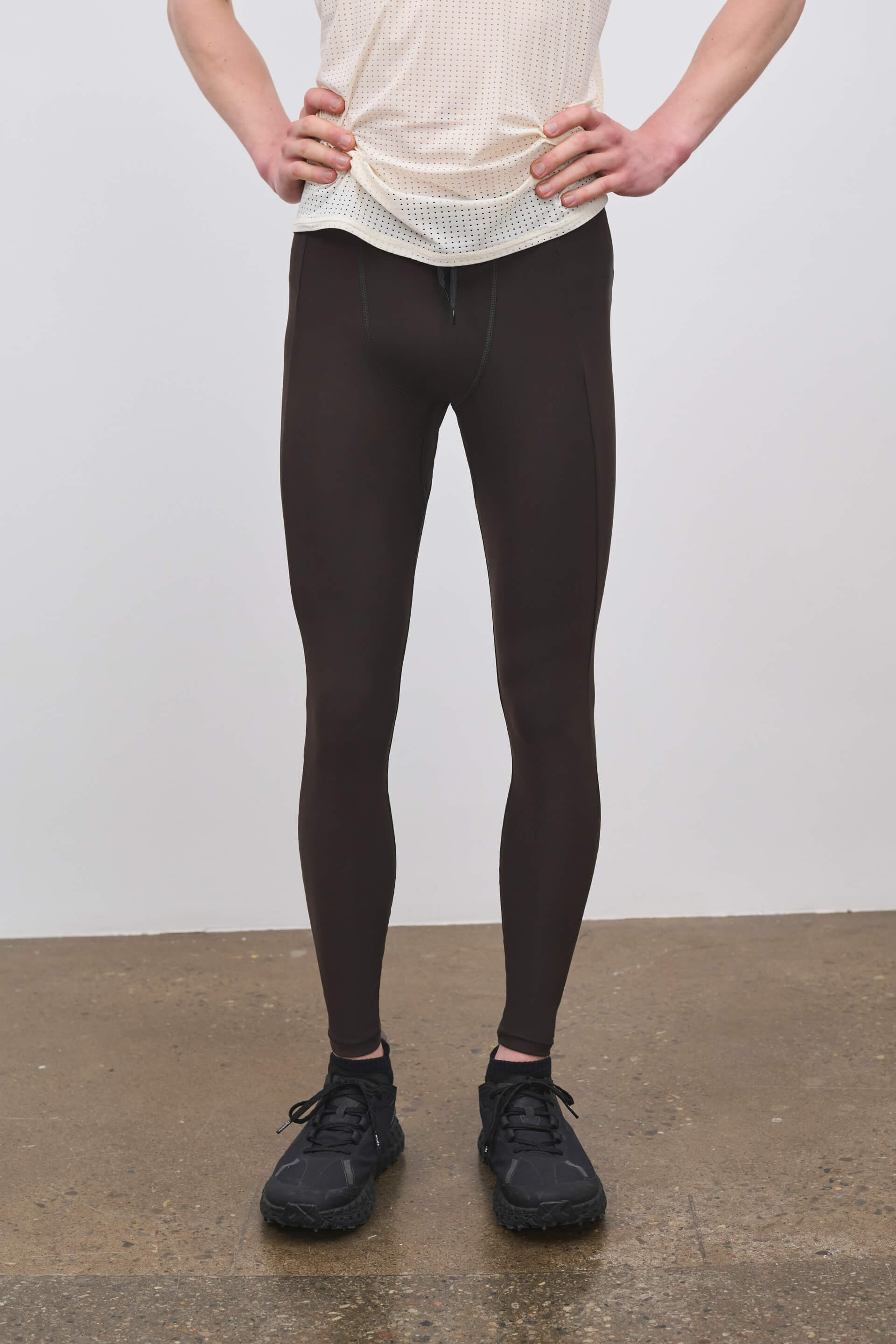 Literary Sport | Mens Mare Full Length Running Tights in Ash