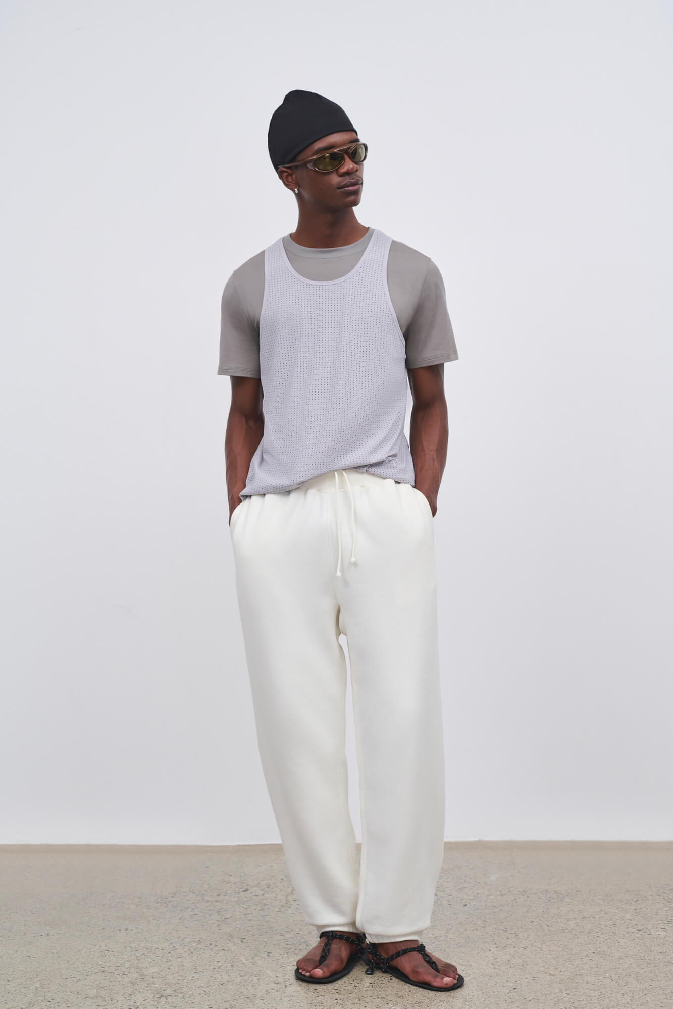 Literary Sport - Mens Lev Sweatpants - Bone White