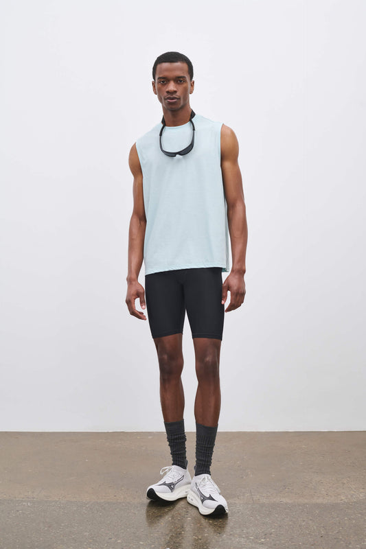 Literary Sport | Lorca Mens Sleeveless Running T-Shirt - Mist Light Blue