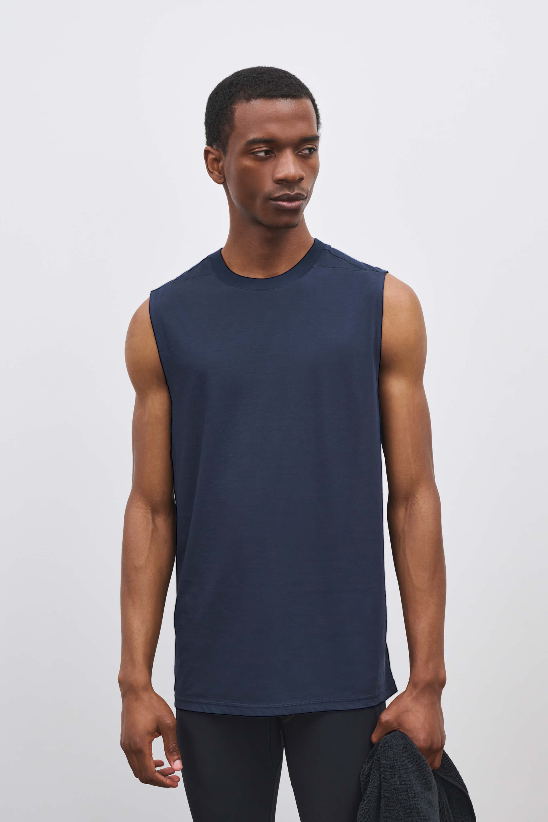 Literary Sport | Lorca Mens Sleeveless Running T-Shirt - Night Dark Navy