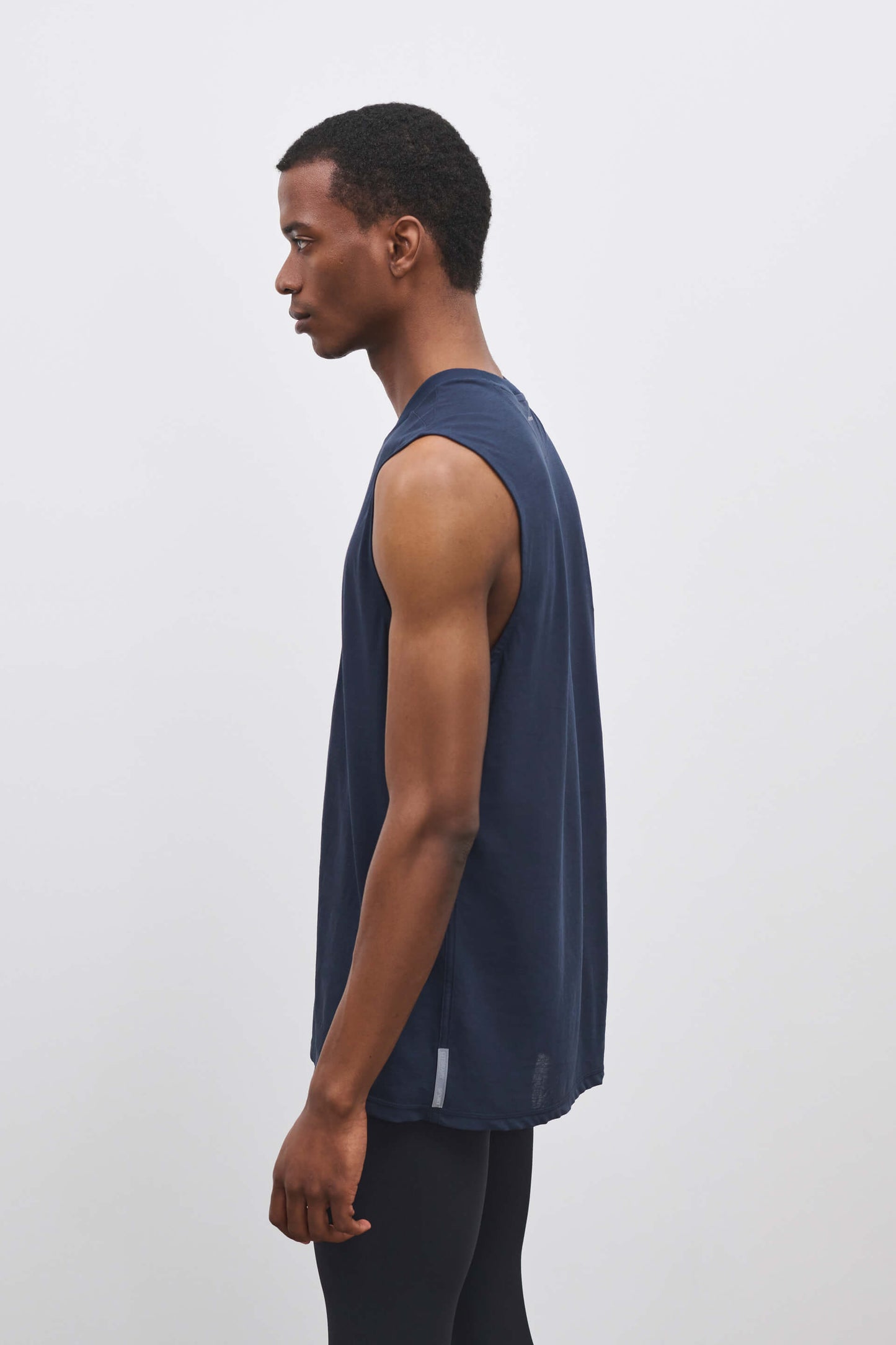 Literary Sport | Lorca Mens Sleeveless Running T-Shirt - Night Dark Navy