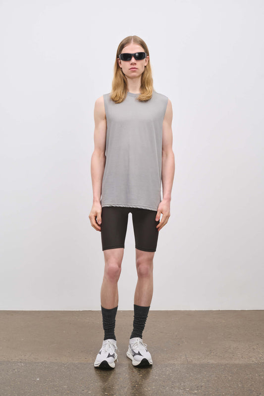 Literary Sport | Lorca Mens Sleeveless Running T-Shirt - Steel Grey