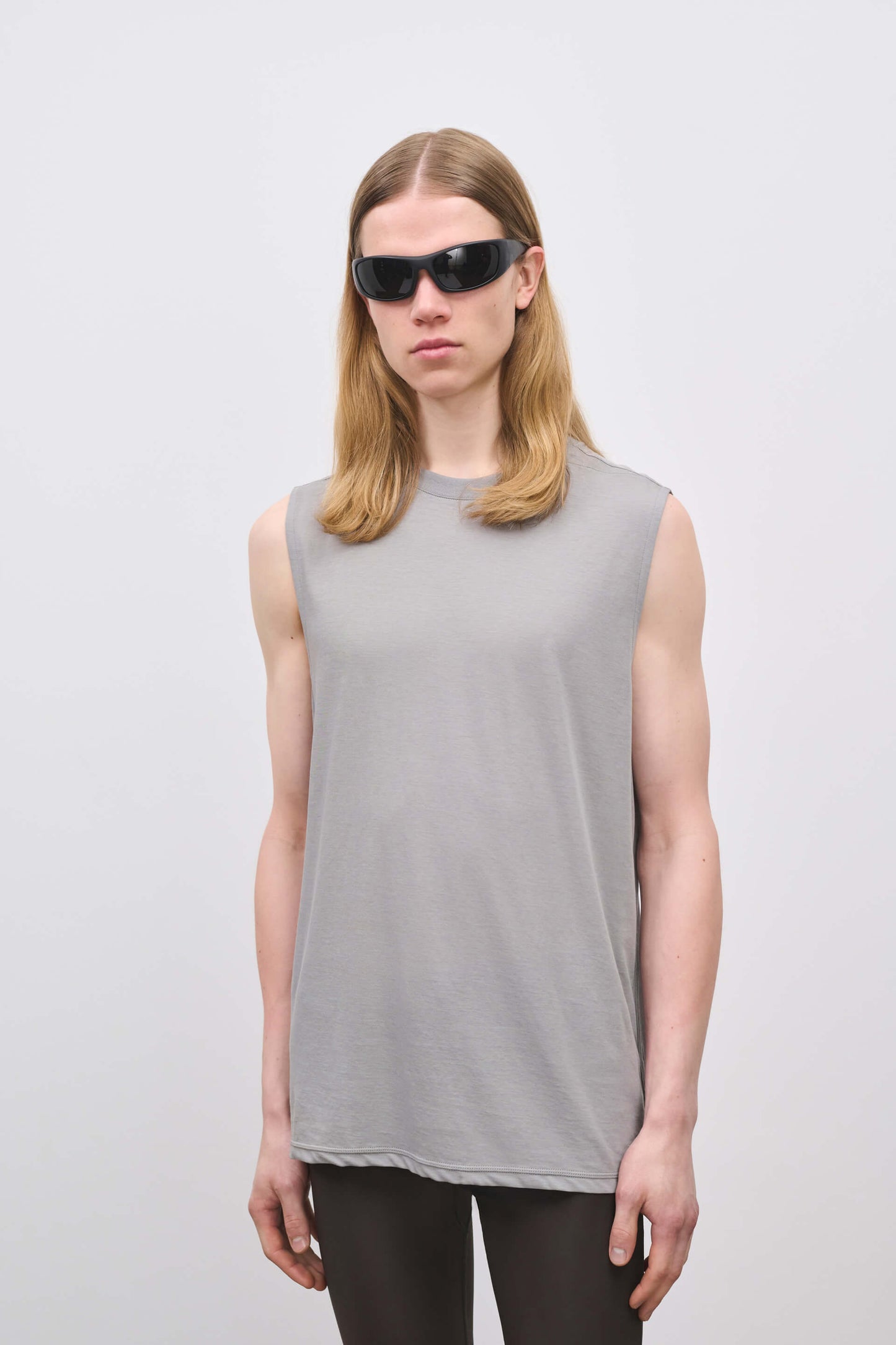 Literary Sport | Lorca Mens Sleeveless Running T-Shirt - Steel Grey