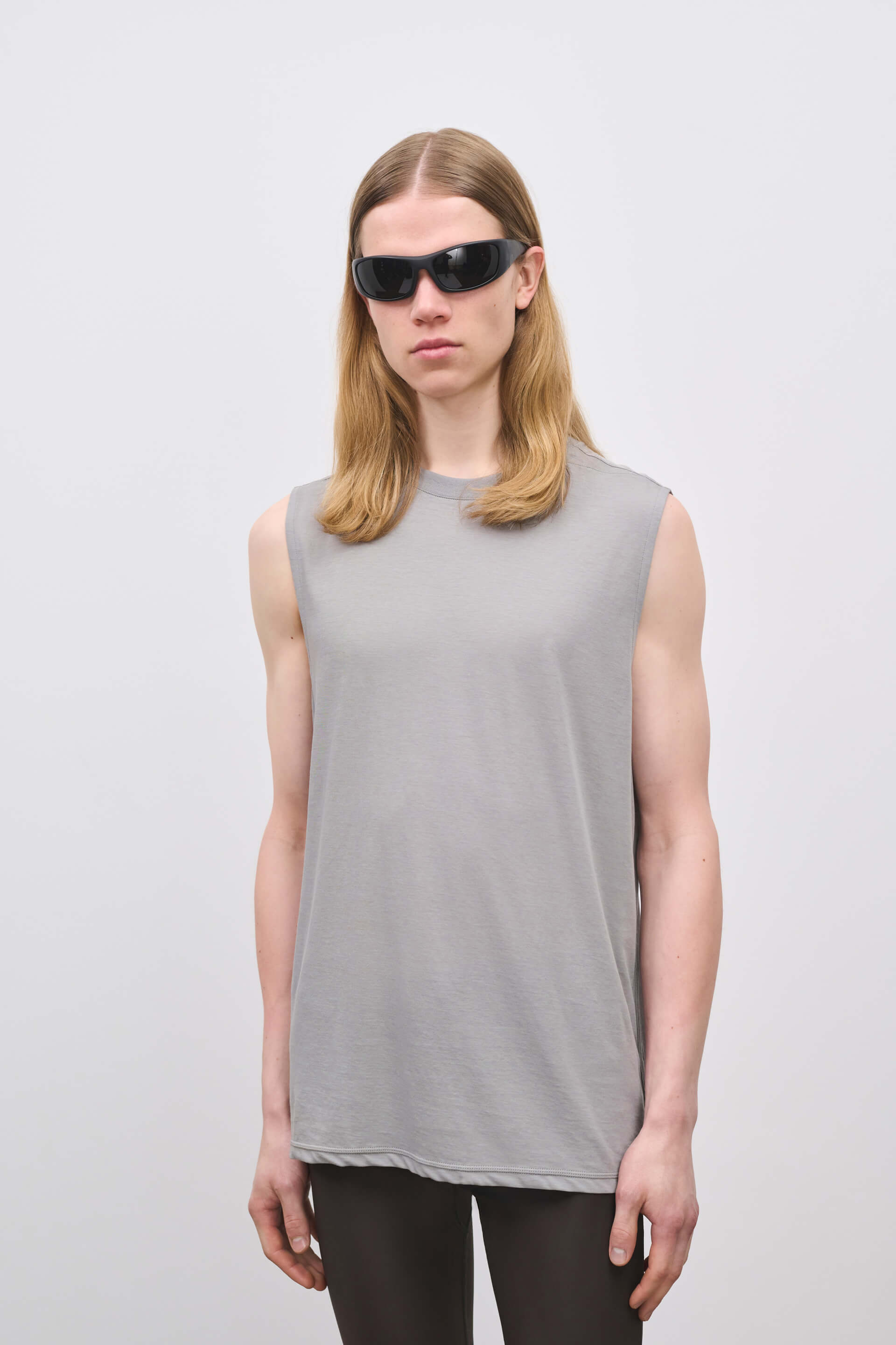 Literary Sport | Lorca Mens Sleeveless Running T-Shirt - Steel Grey