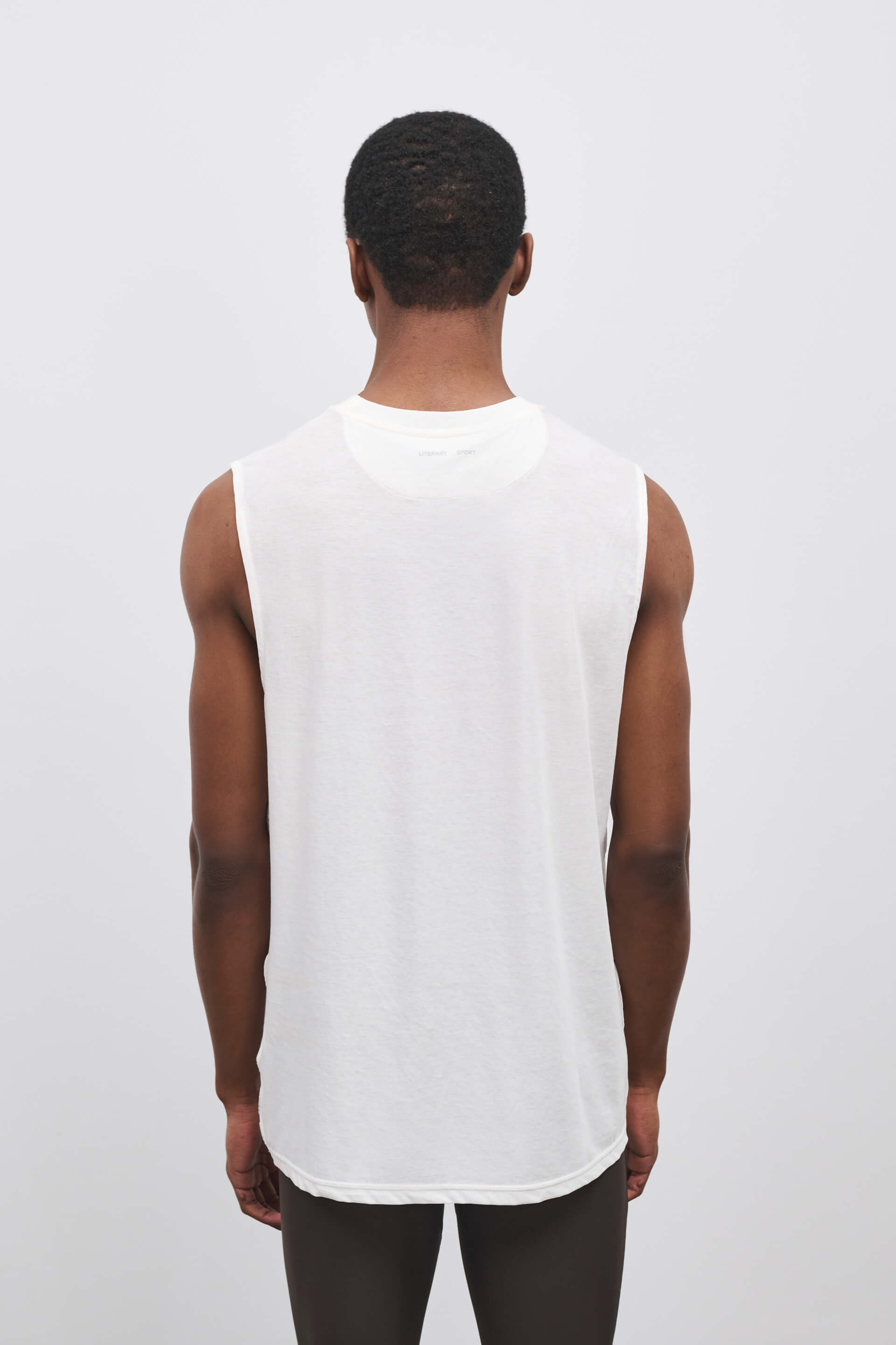 Literary Sport | Lorca Mens Sleeveless Running T-Shirt - White