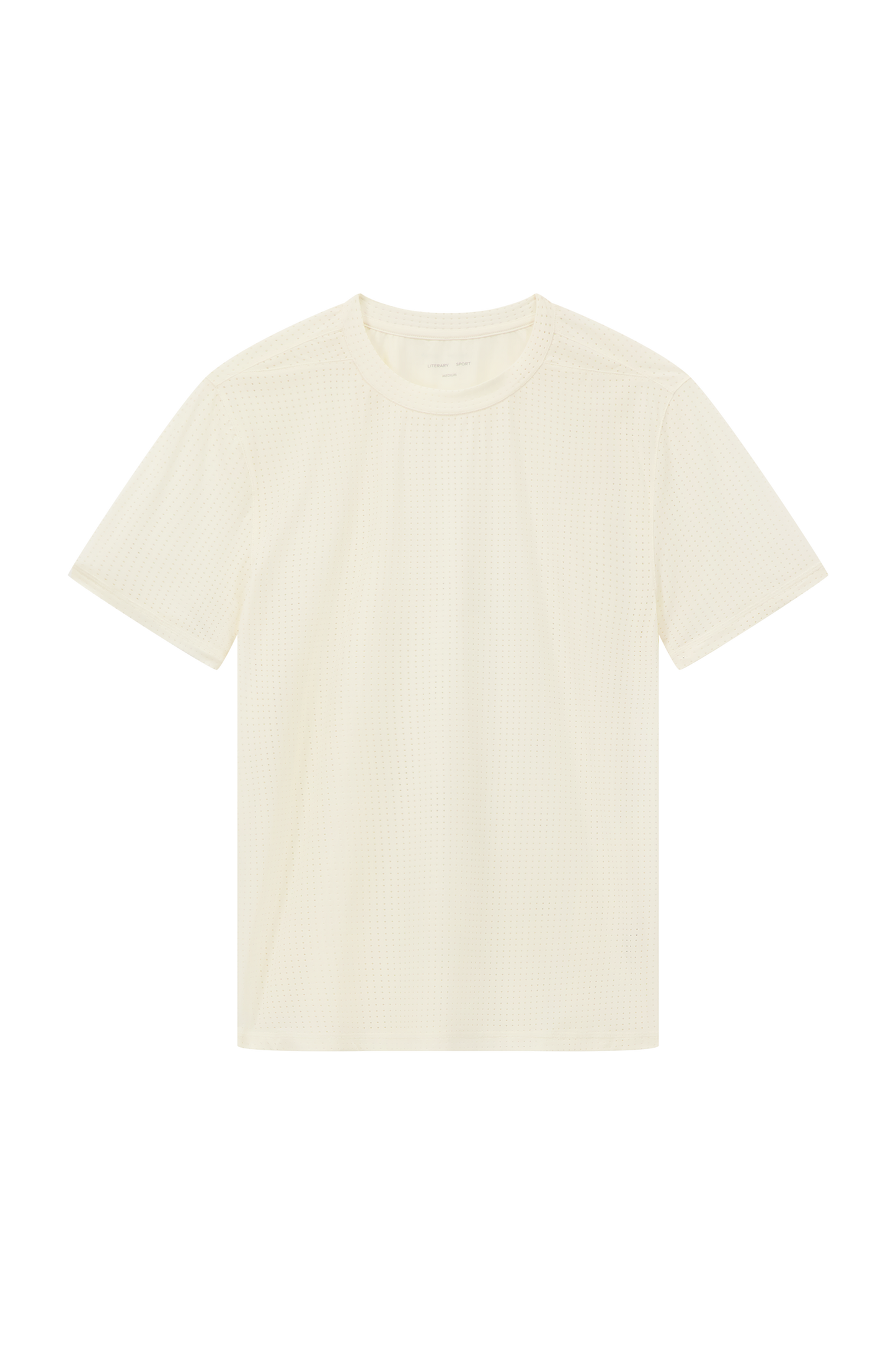 Literary Sport | Mens James Perforated Running T-Shirt in Bone