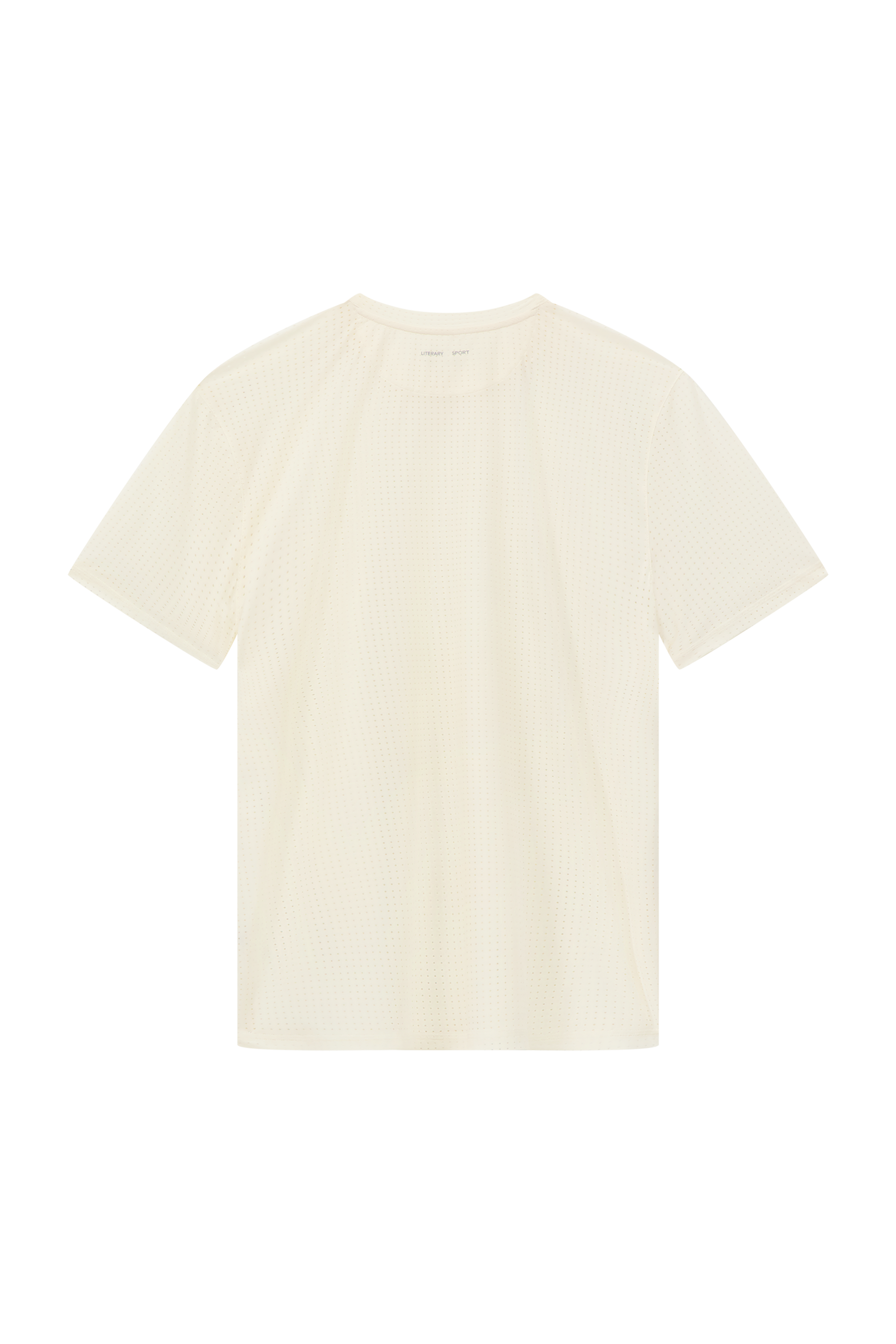 Literary Sport | Mens James Perforated Running T-Shirt in Bone