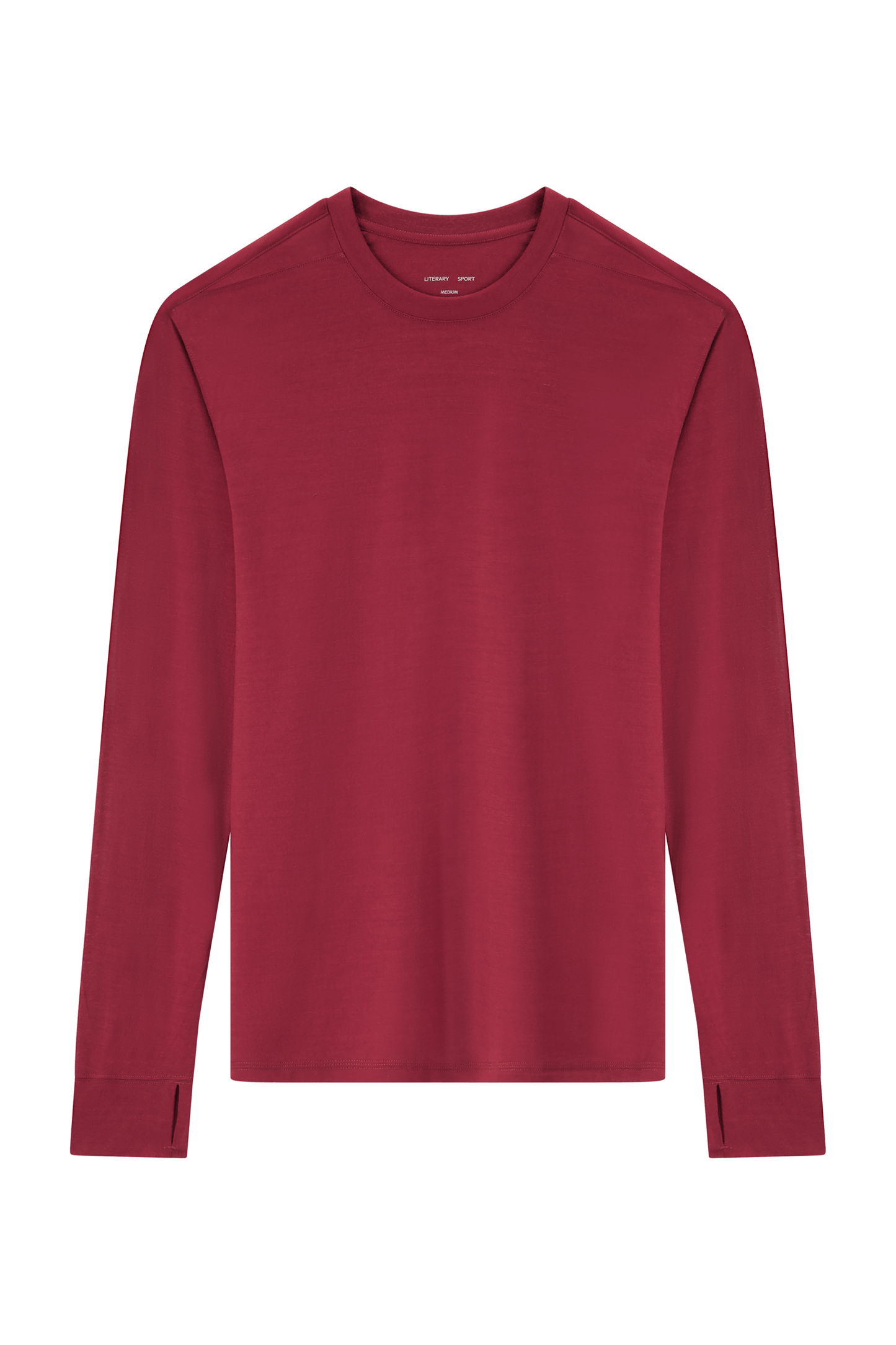 Literary Sport | Frank Mens Long Sleeve Running T-Shirt - Burgundy