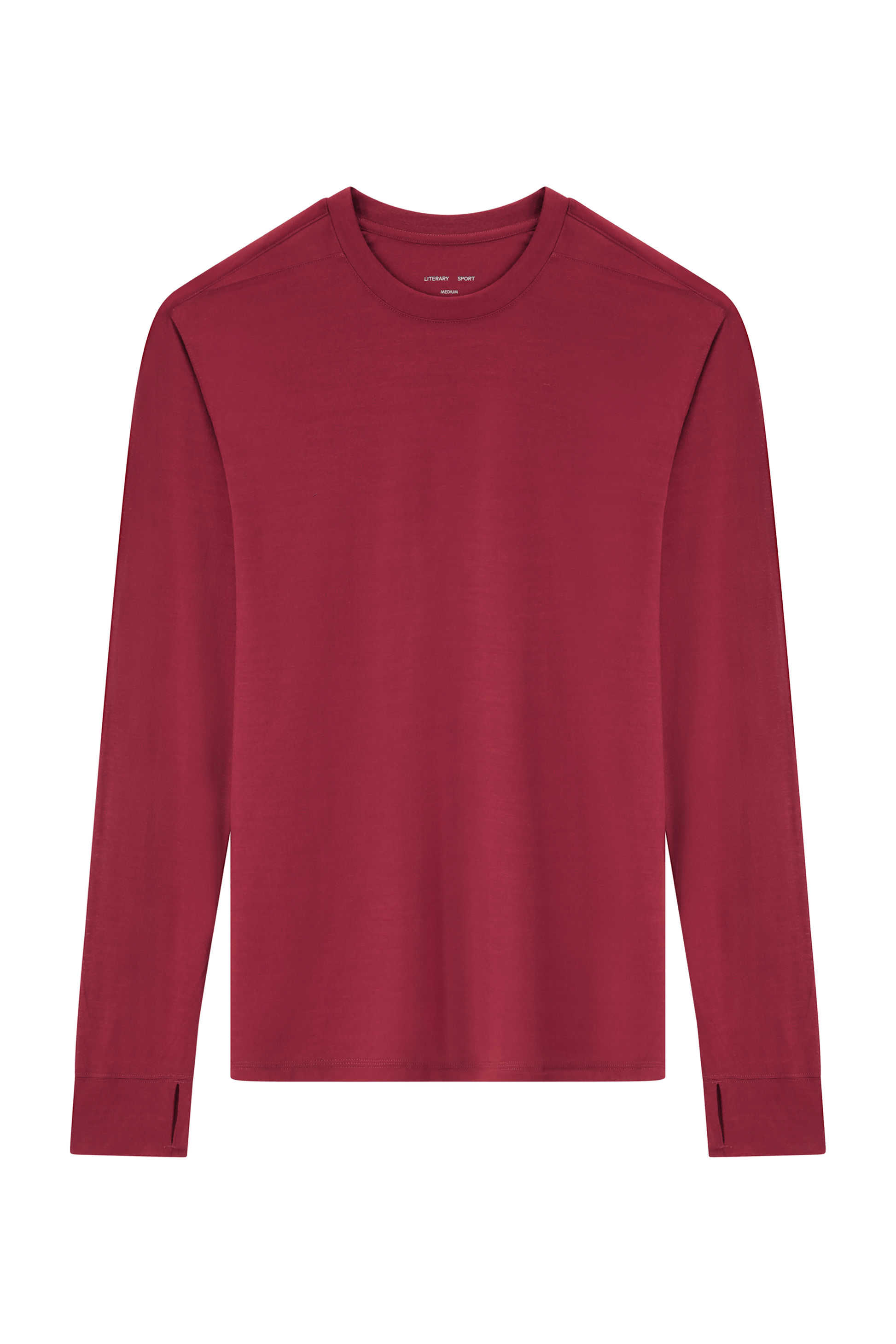 Literary Sport | Frank Mens Long Sleeve Running T-Shirt - Burgundy