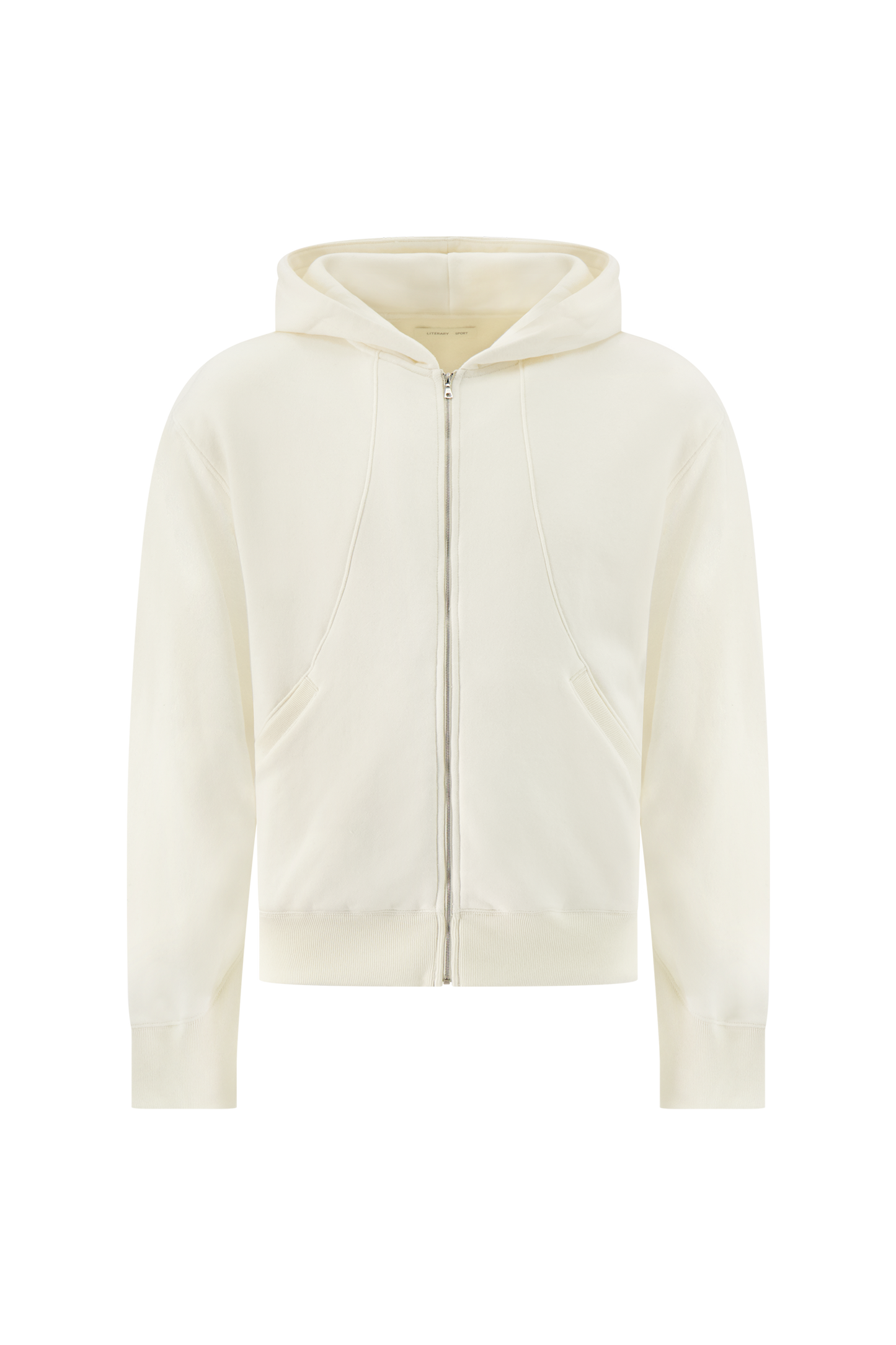 Literary Sport | Nell Mens Zip-Up Hoodie - Natural Bone