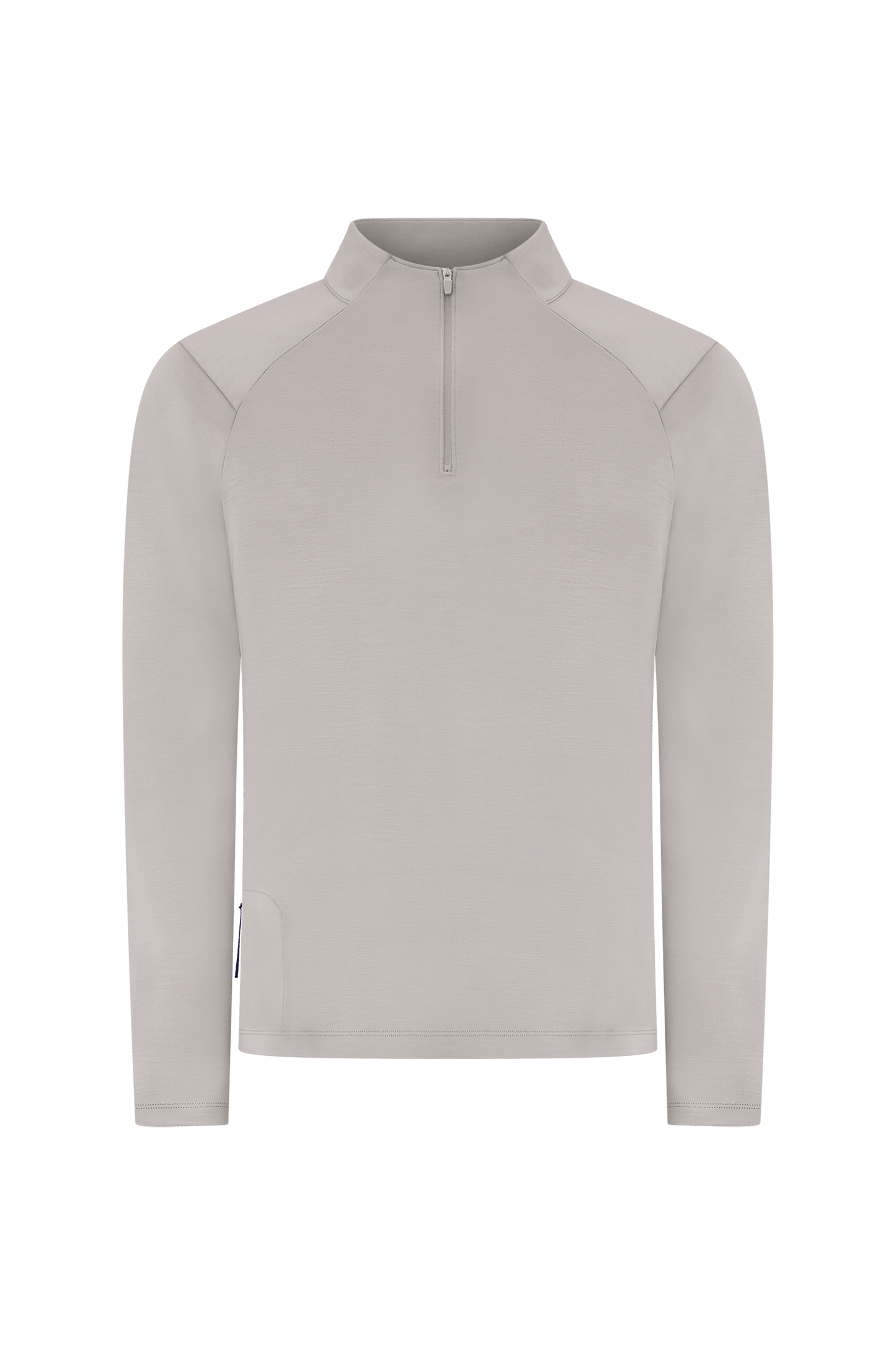 Literary Sport - Claude Mens Quarter Zip Running Long Sleeve T-Shirt - Grey