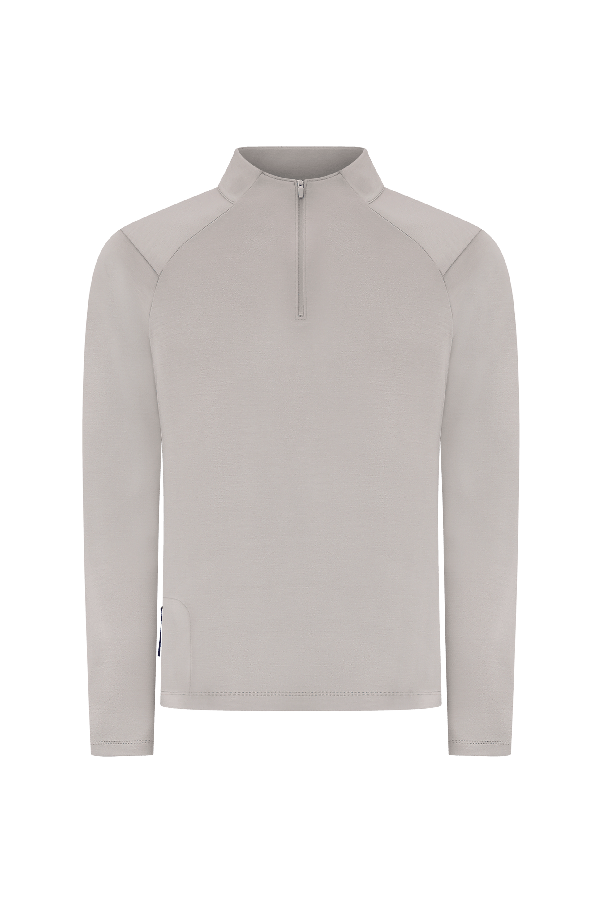 Literary Sport - Claude Mens Quarter Zip Running Long Sleeve T-Shirt - Grey