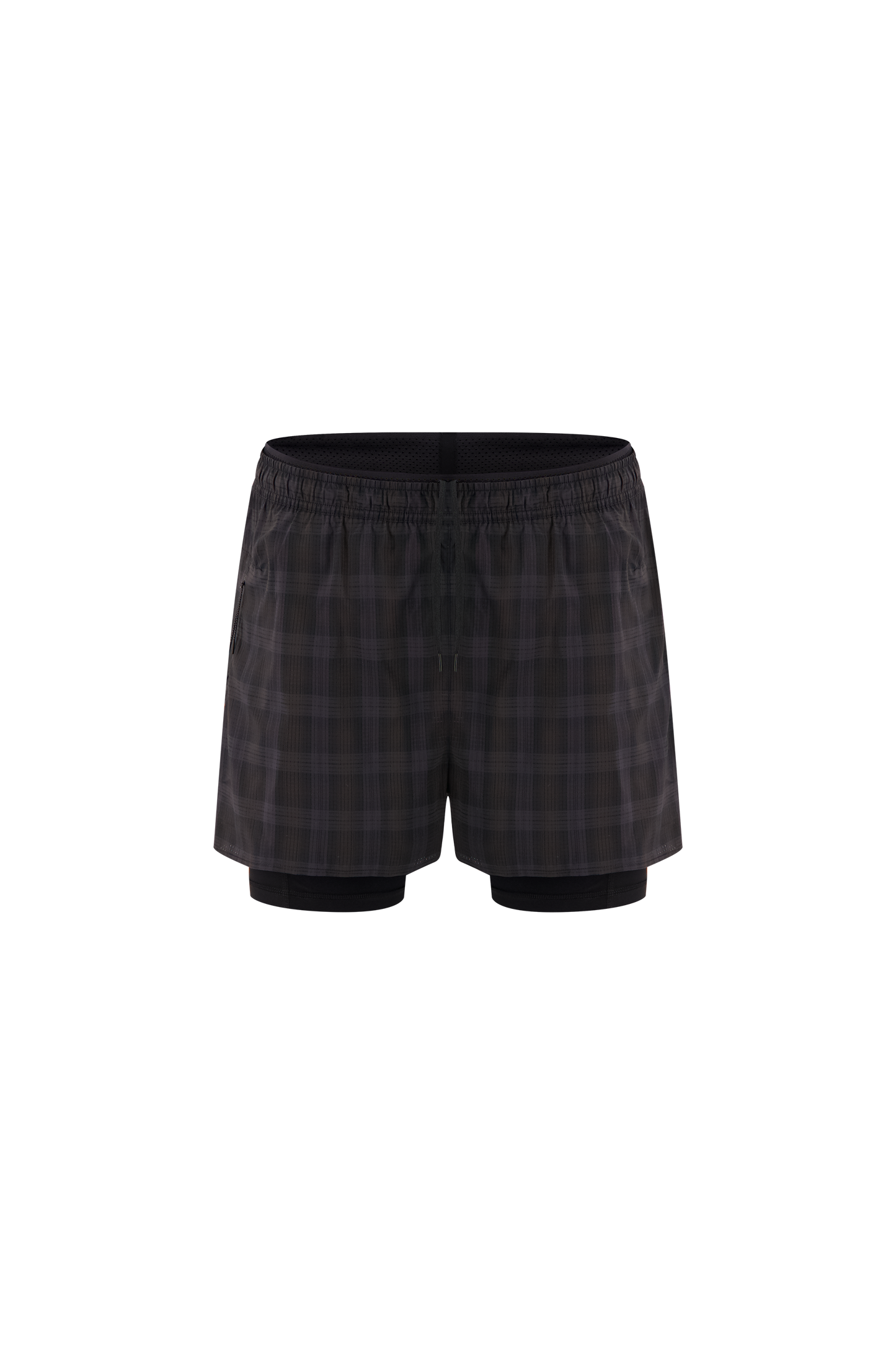 Literary Sport | Men's Running Short with Brief Liner - Myles Short in Brown Blackwatch Tartan