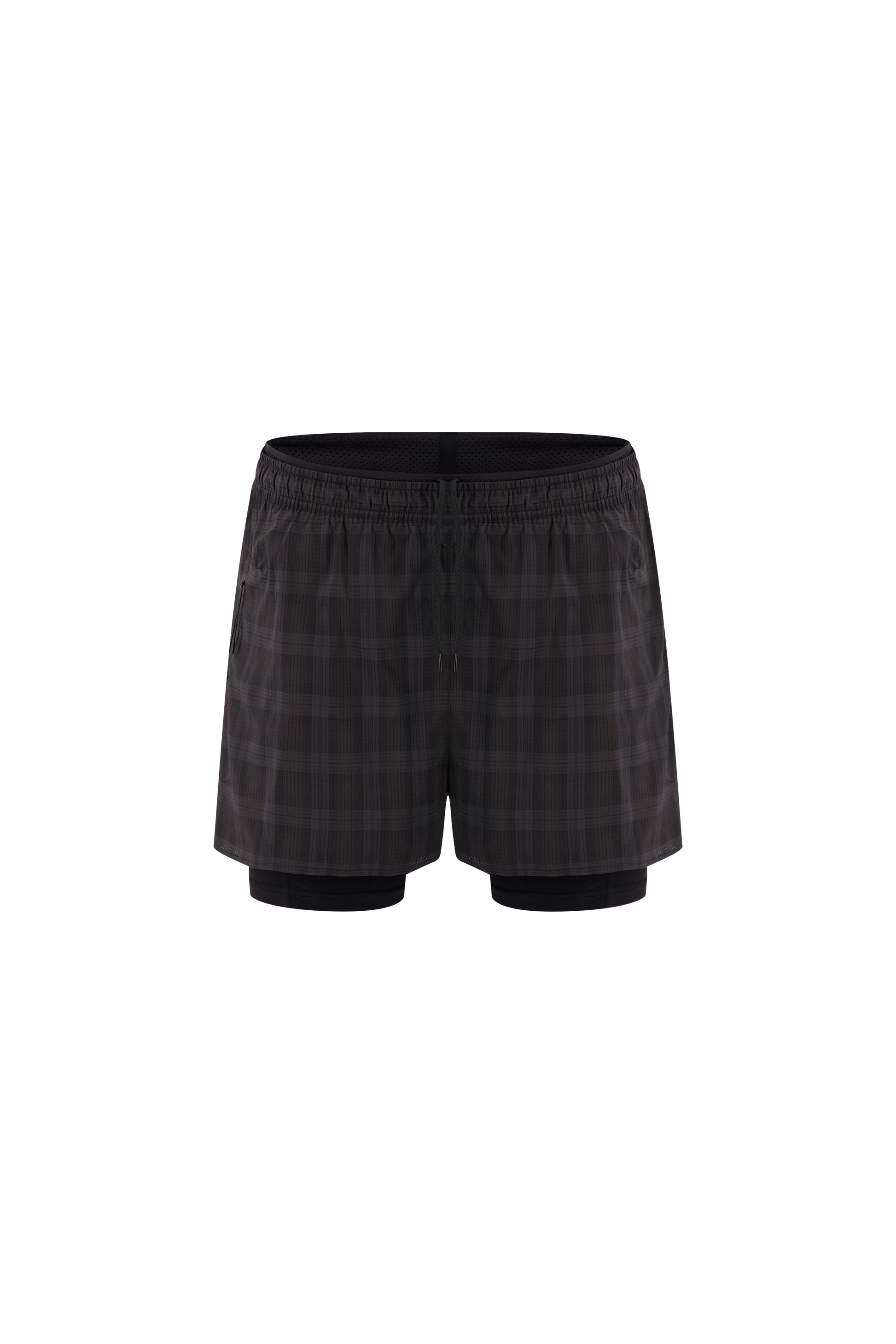 Literary Sport | Men's Running Short with Brief Liner - Myles Short in Brown Blackwatch Tartan